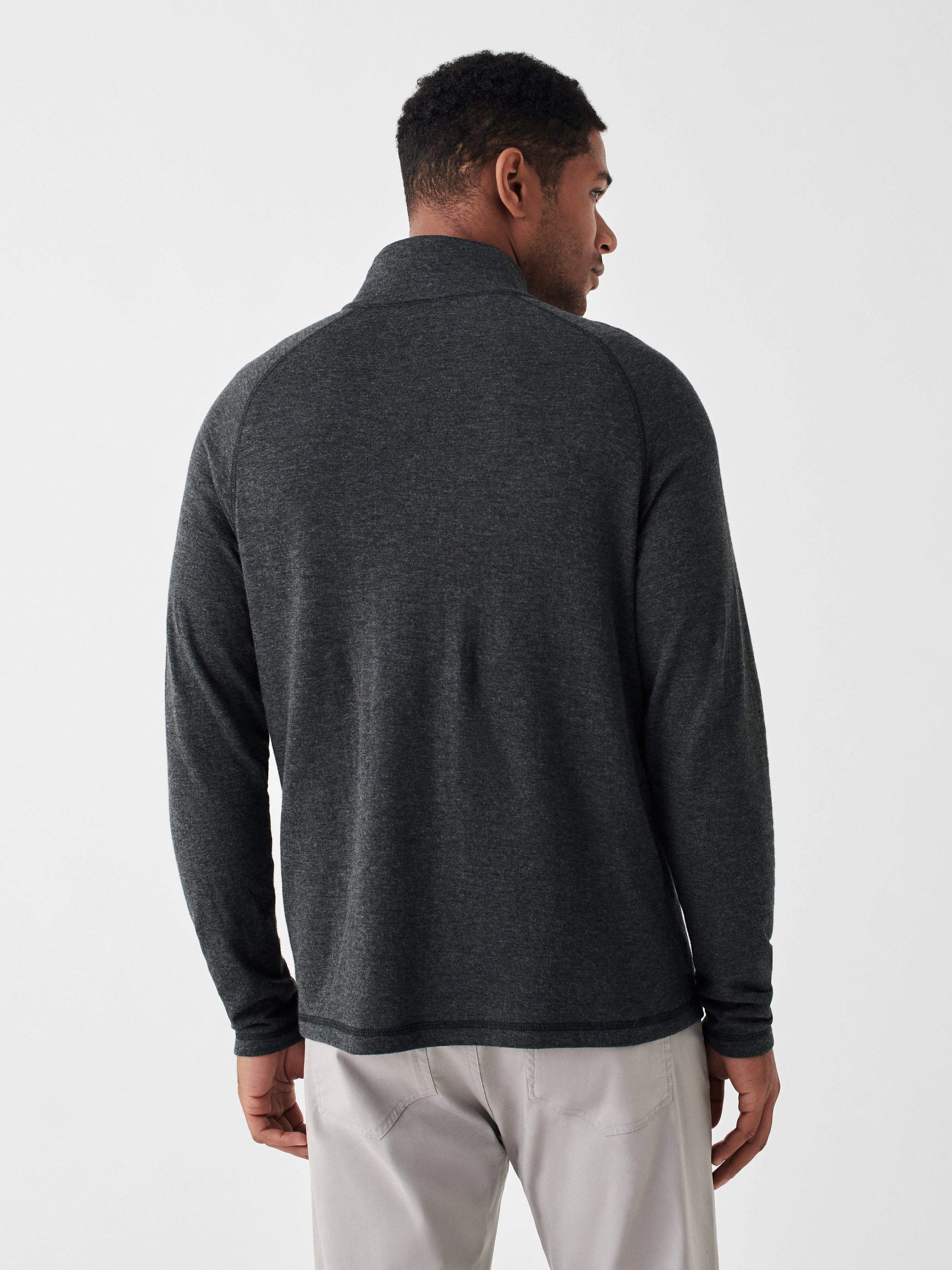 Cloud Cotton Quarter Zip - Charcoal Heather sold by Faherty product image thumbnail 5