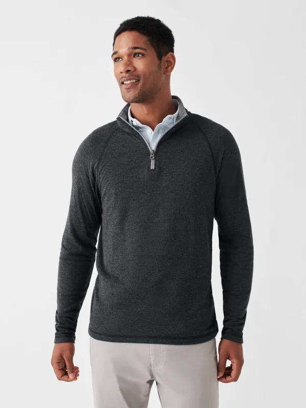 Cloud Cotton Quarter Zip - Charcoal Heather sold by Faherty