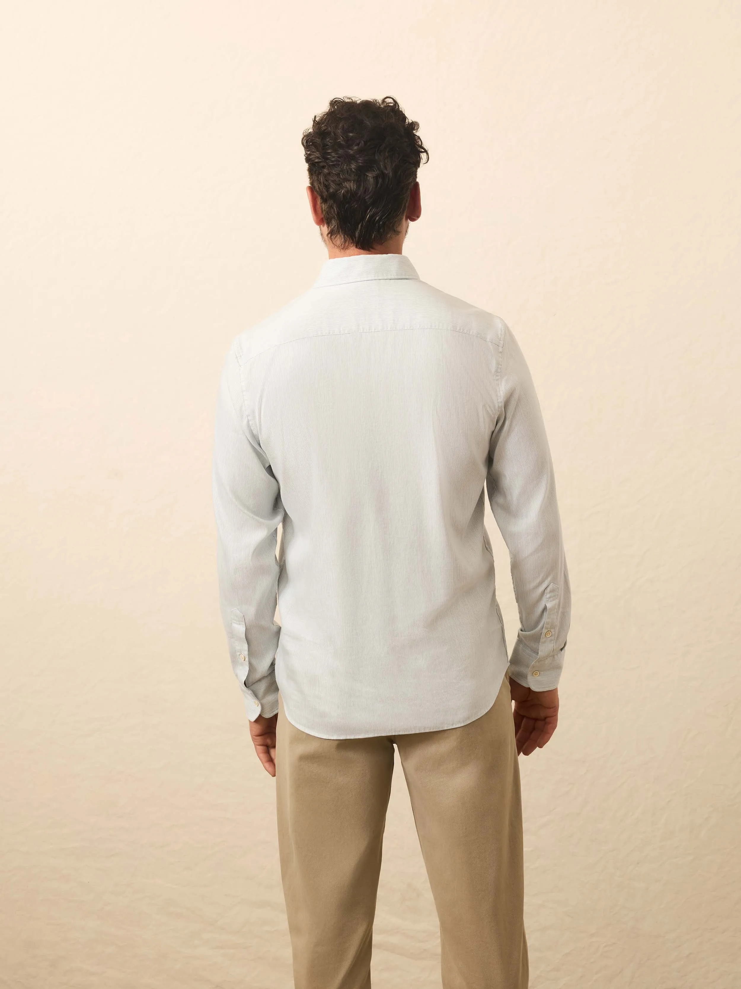 Movement™ Monterey Shirt - Blue Wall Stripe sold by Faherty product image thumbnail 4