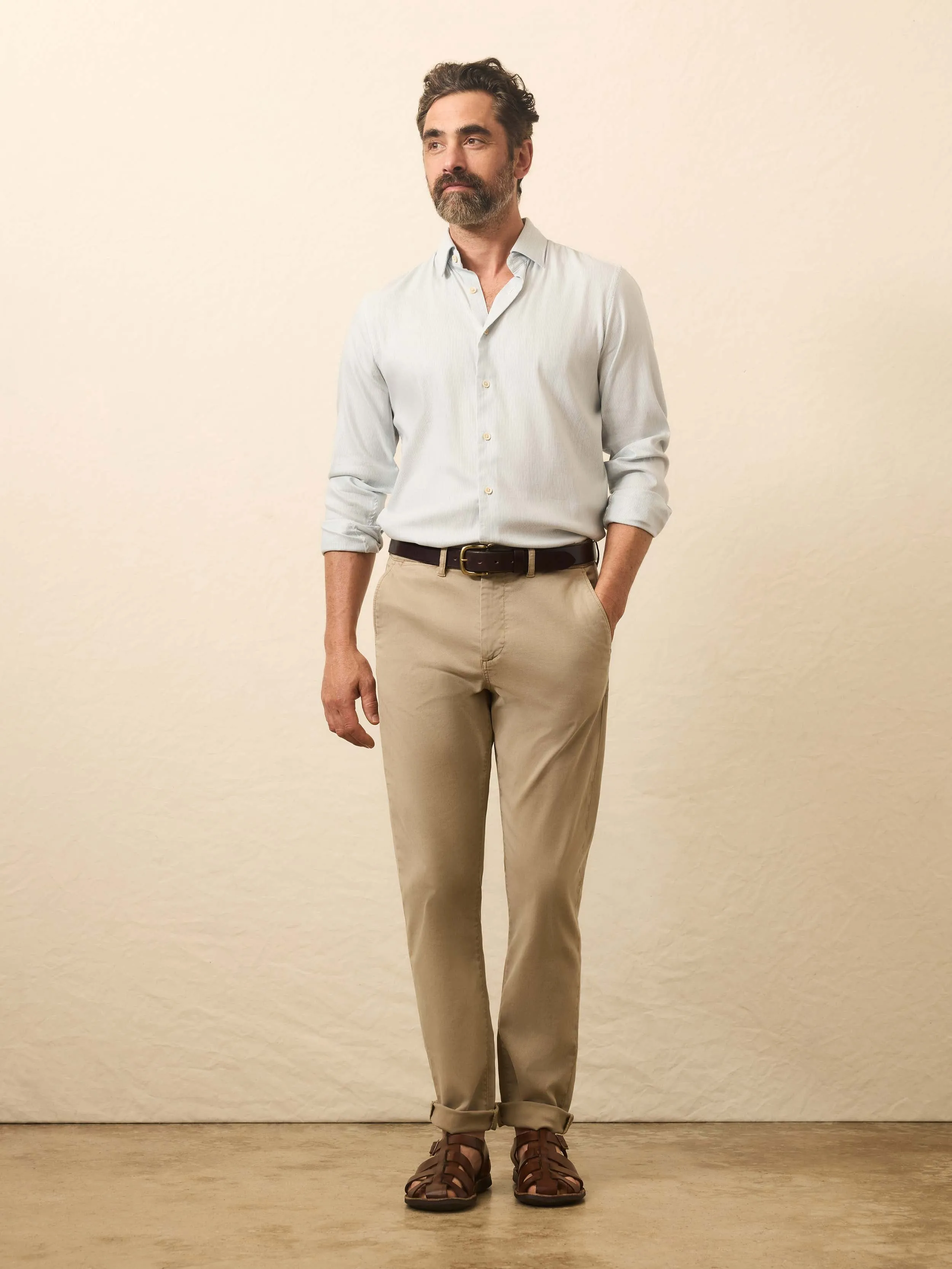 Movement™ Monterey Shirt - Blue Wall Stripe sold by Faherty product image thumbnail 5