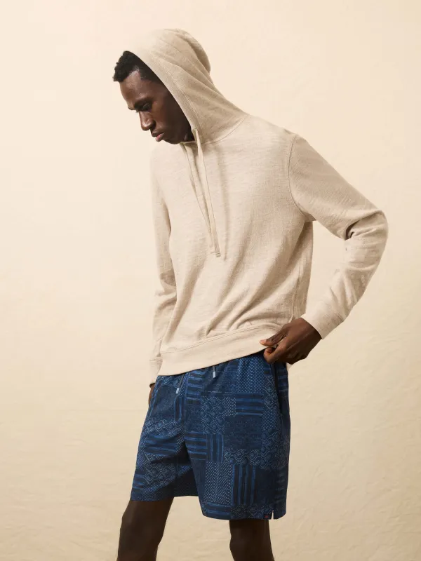 Sunwashed Midweight Organic Hoodie - Oat Plains Heather sold by Faherty