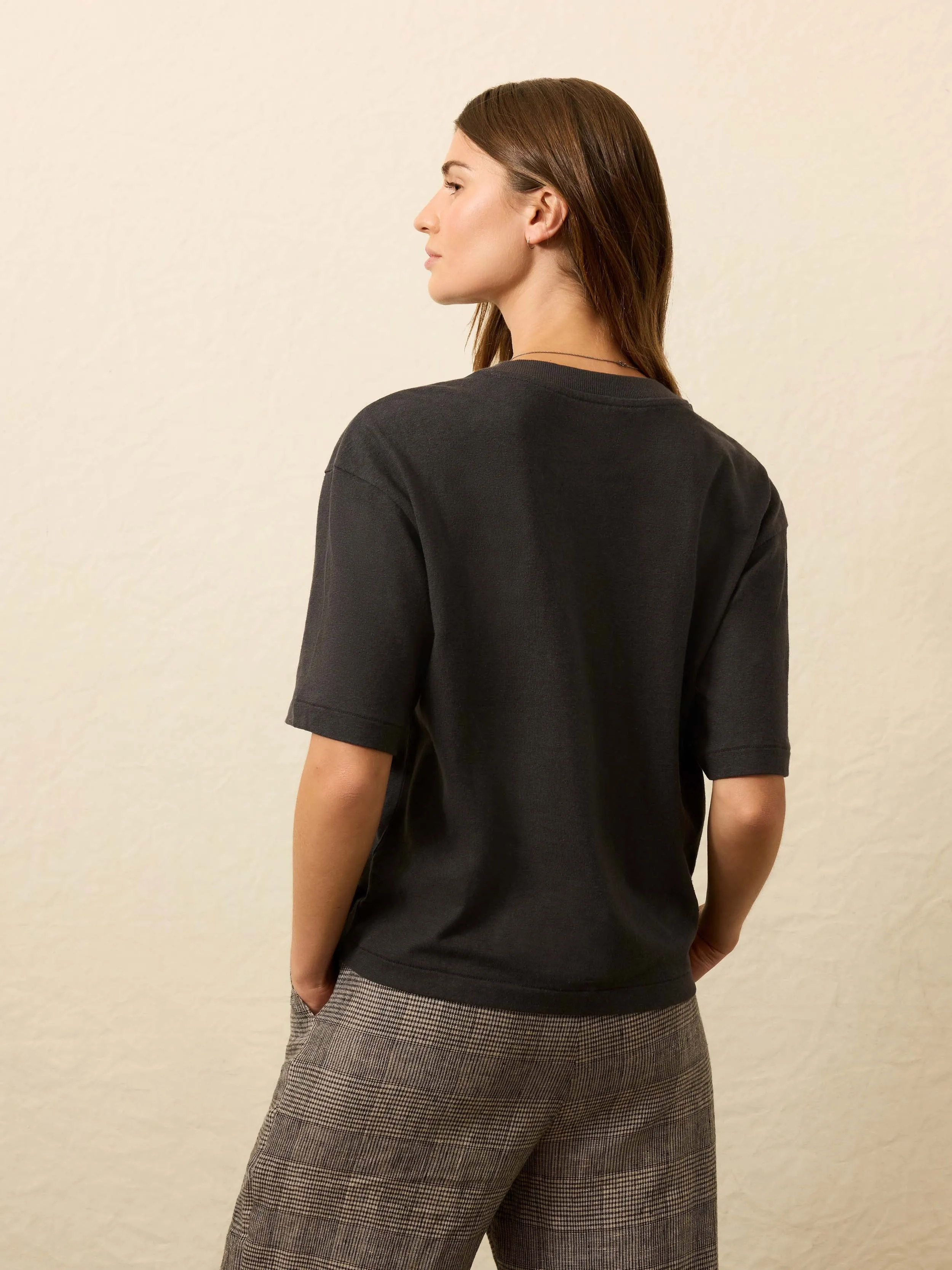 Hemp Blend Vintage Tee - Washed Black sold by Faherty product image thumbnail 3