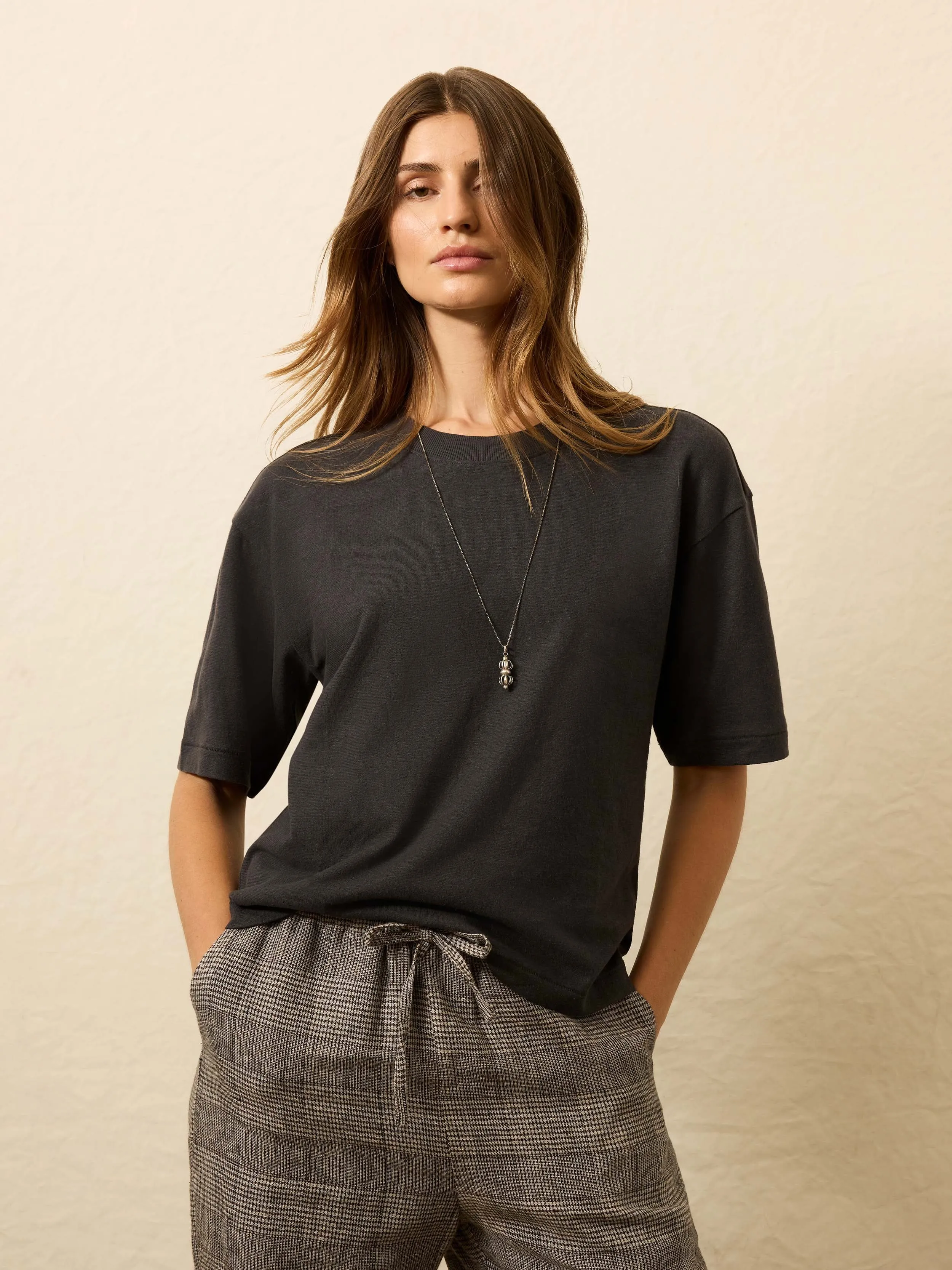 Hemp Blend Vintage Tee - Washed Black sold by Faherty product image thumbnail 4