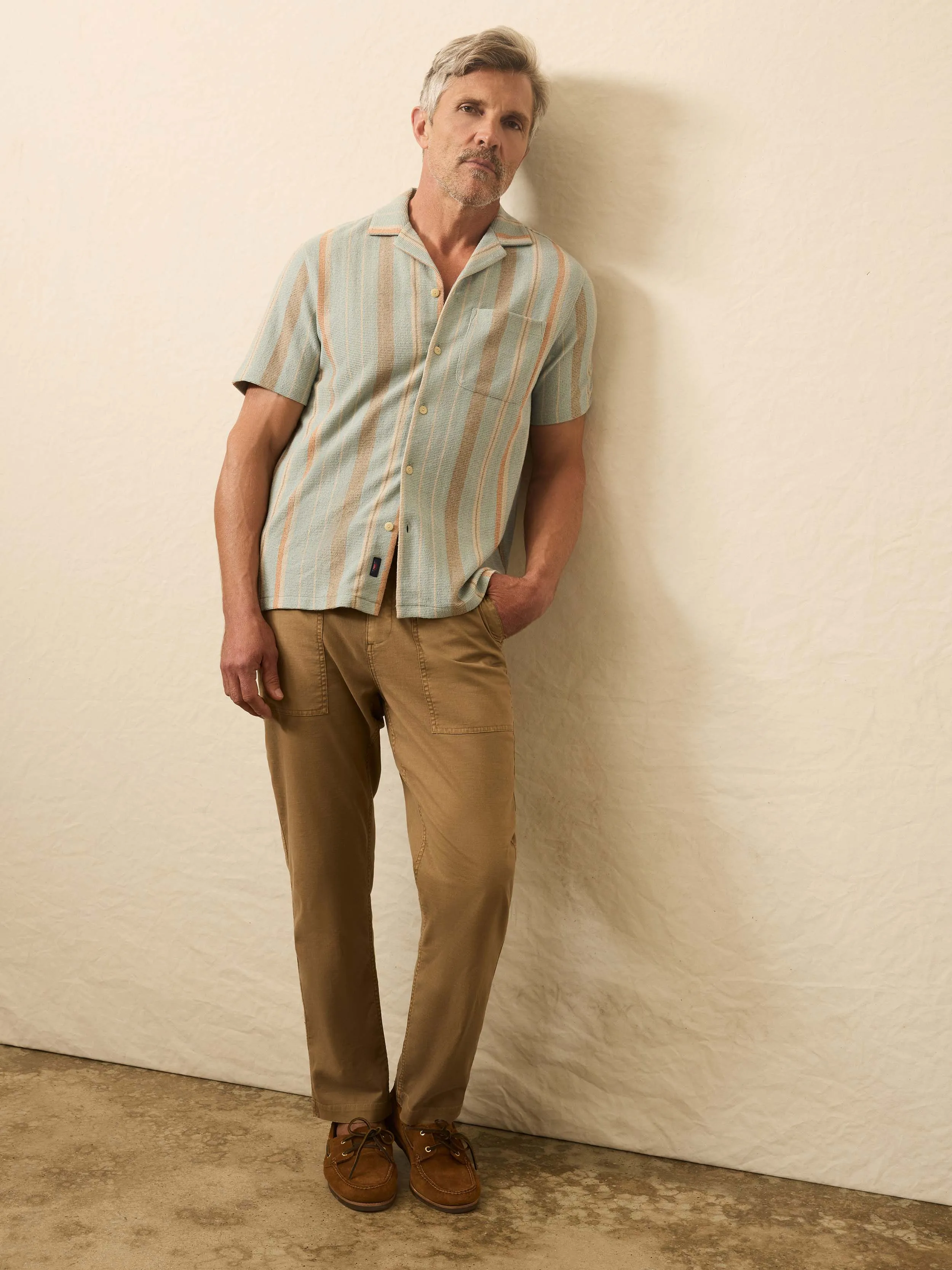 Short-Sleeve Oasis Shirt - Sequoia Lake Stripe sold by Faherty product image thumbnail 3