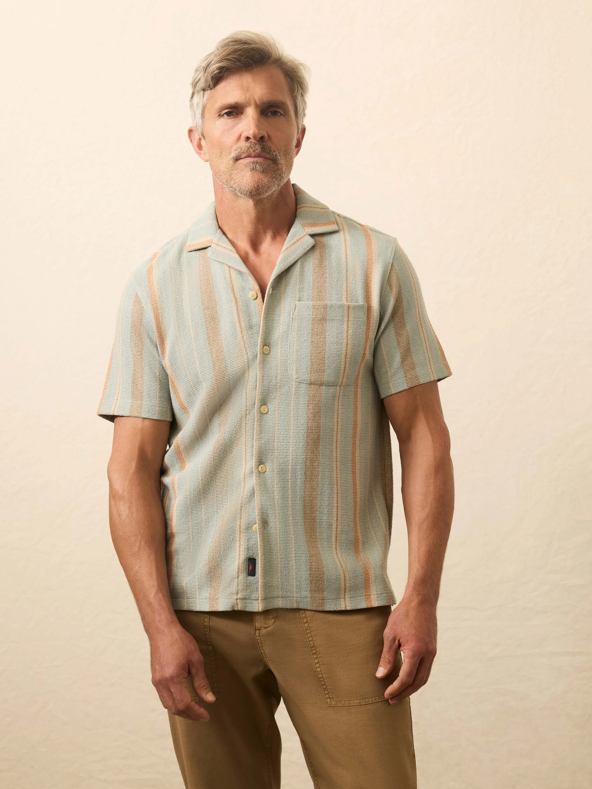 Short-Sleeve Oasis Shirt - Sequoia Lake Stripe sold by Faherty product image thumbnail 2