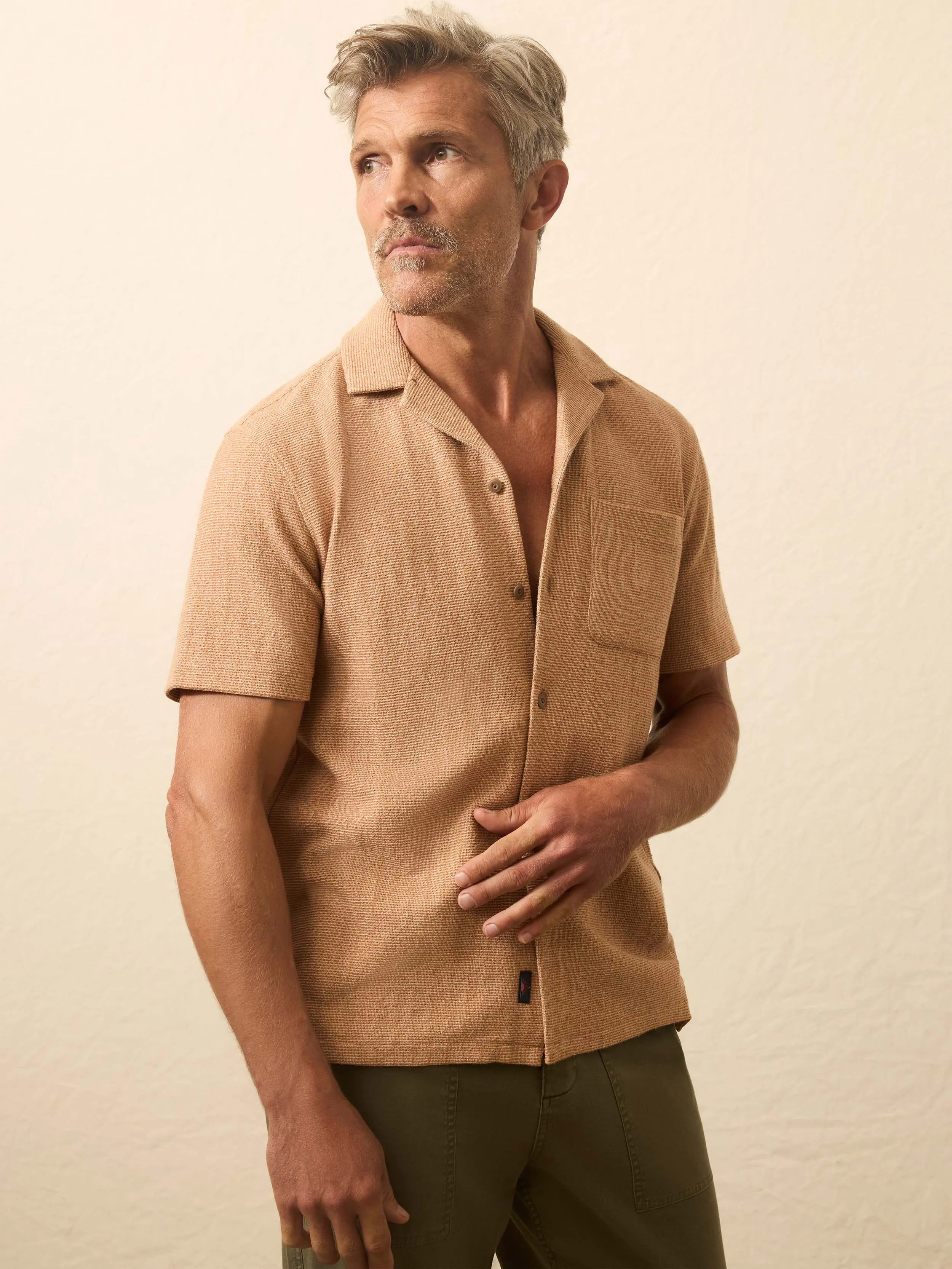 Short-Sleeve Oasis Shirt - Rust Orange sold by Faherty
