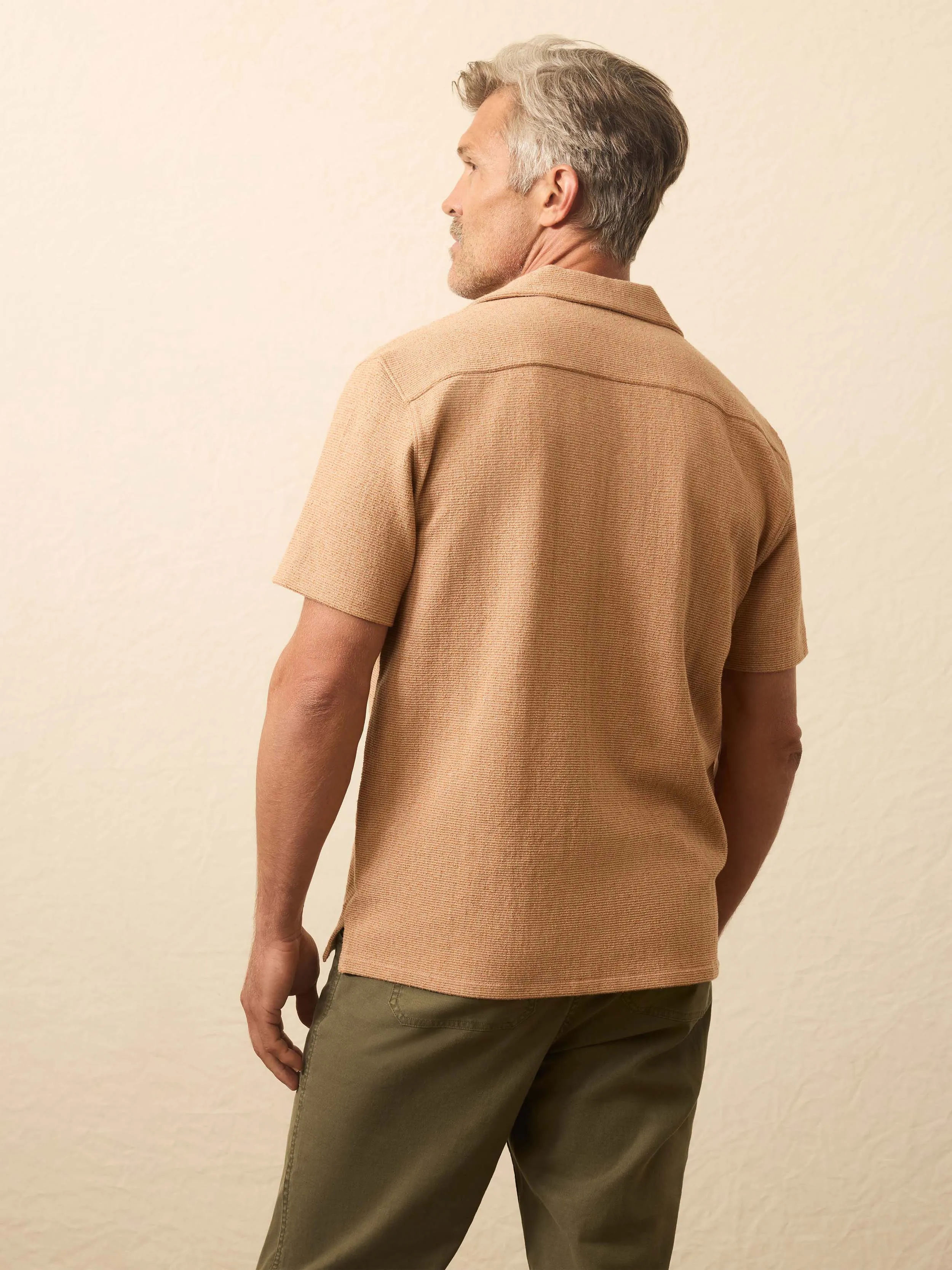 Short-Sleeve Oasis Shirt - Rust Orange sold by Faherty product image thumbnail 4