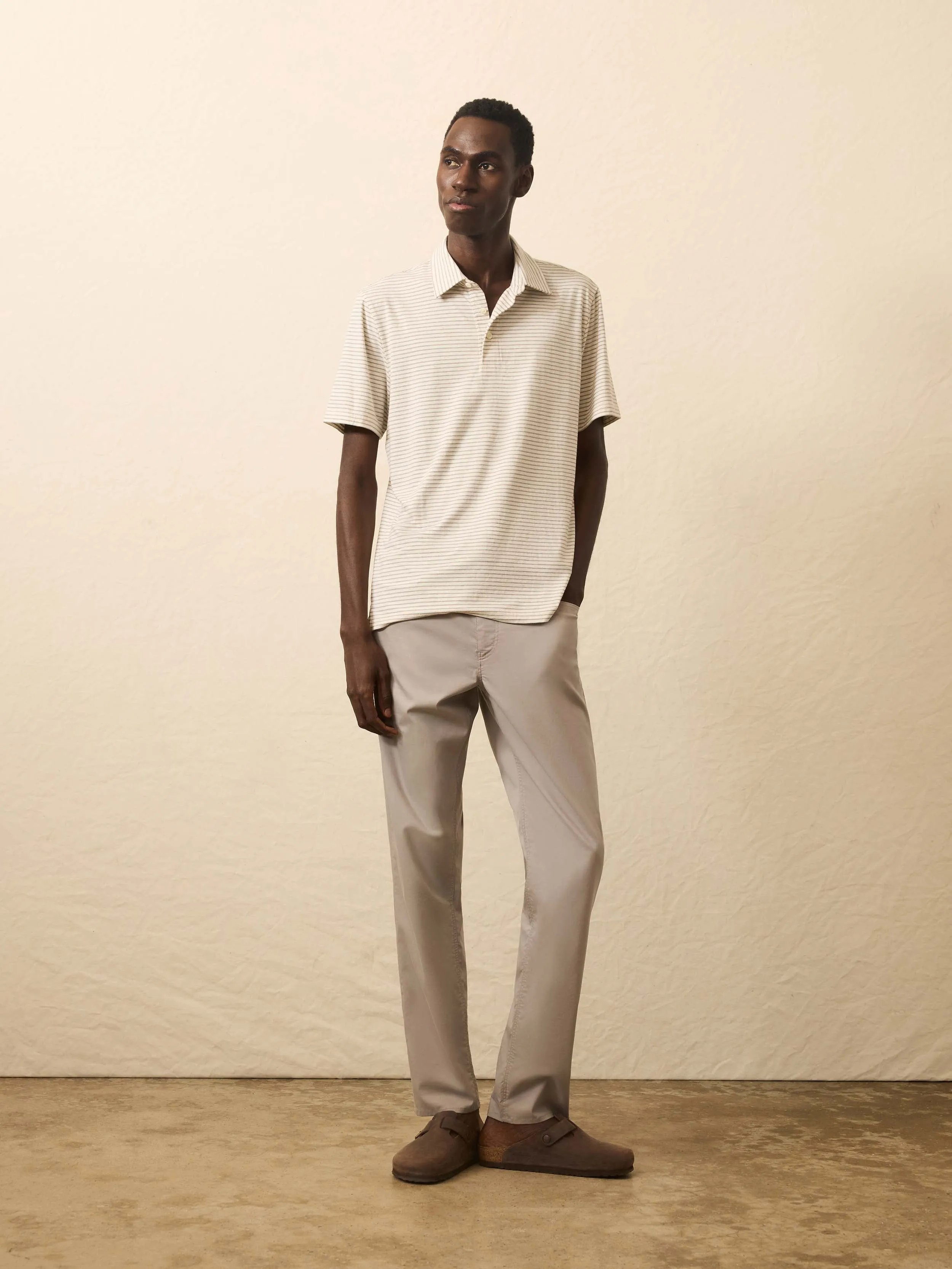 Short-Sleeve Movement™ Polo Shirt - Logan Creek Stripe sold by Faherty product image thumbnail 3