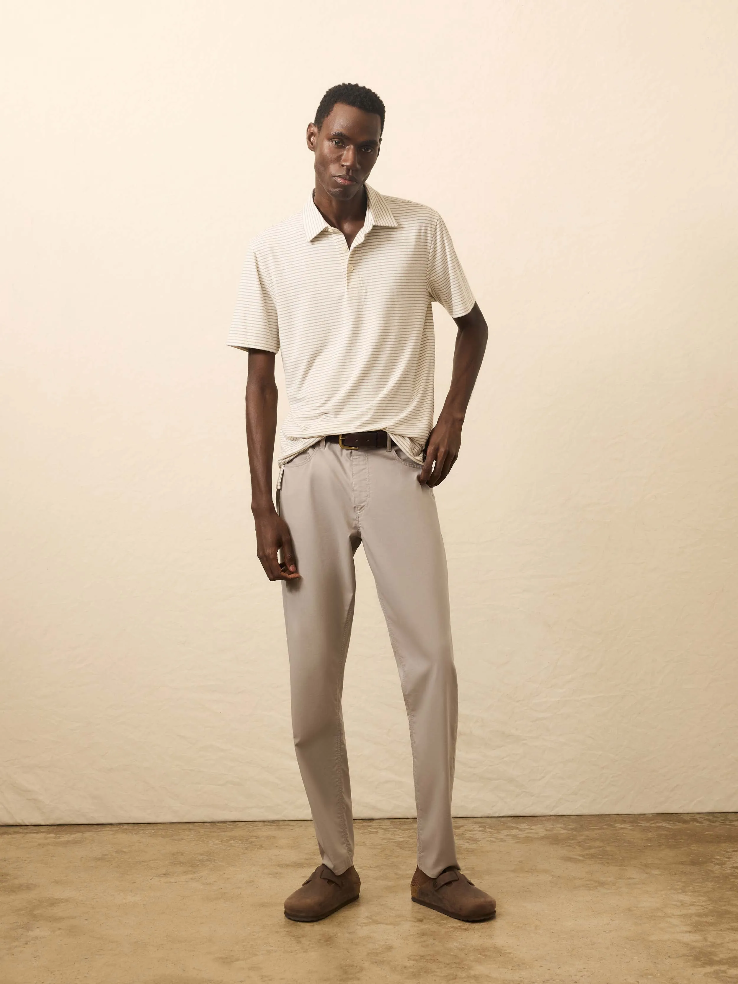 Short-Sleeve Movement™ Polo Shirt - Logan Creek Stripe sold by Faherty product image thumbnail 5