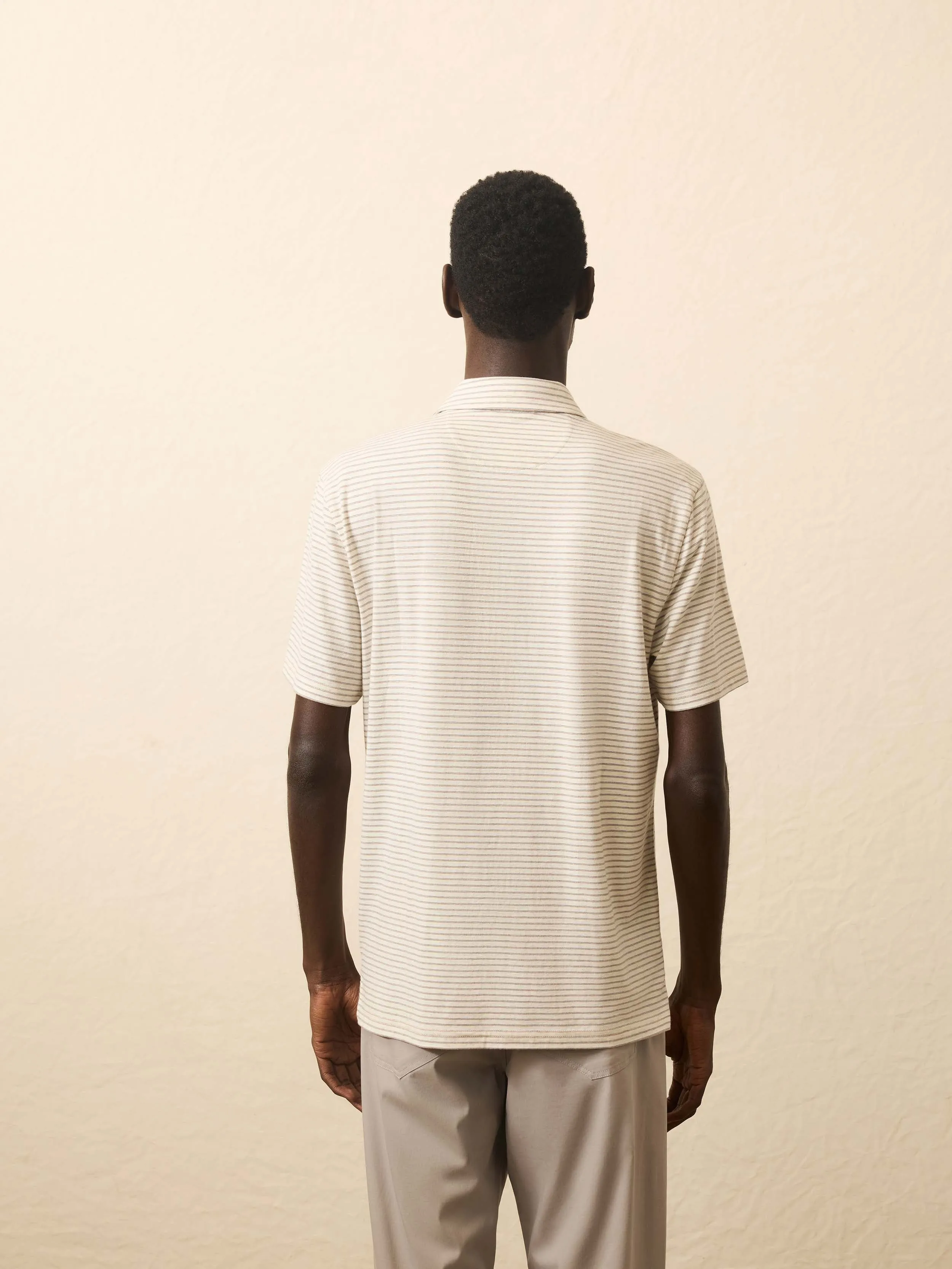 Short-Sleeve Movement™ Polo Shirt - Logan Creek Stripe sold by Faherty product image thumbnail 4
