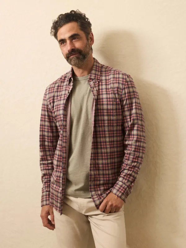 Coastline Knit Shirt - Redstone Forest Plaid sold by Faherty