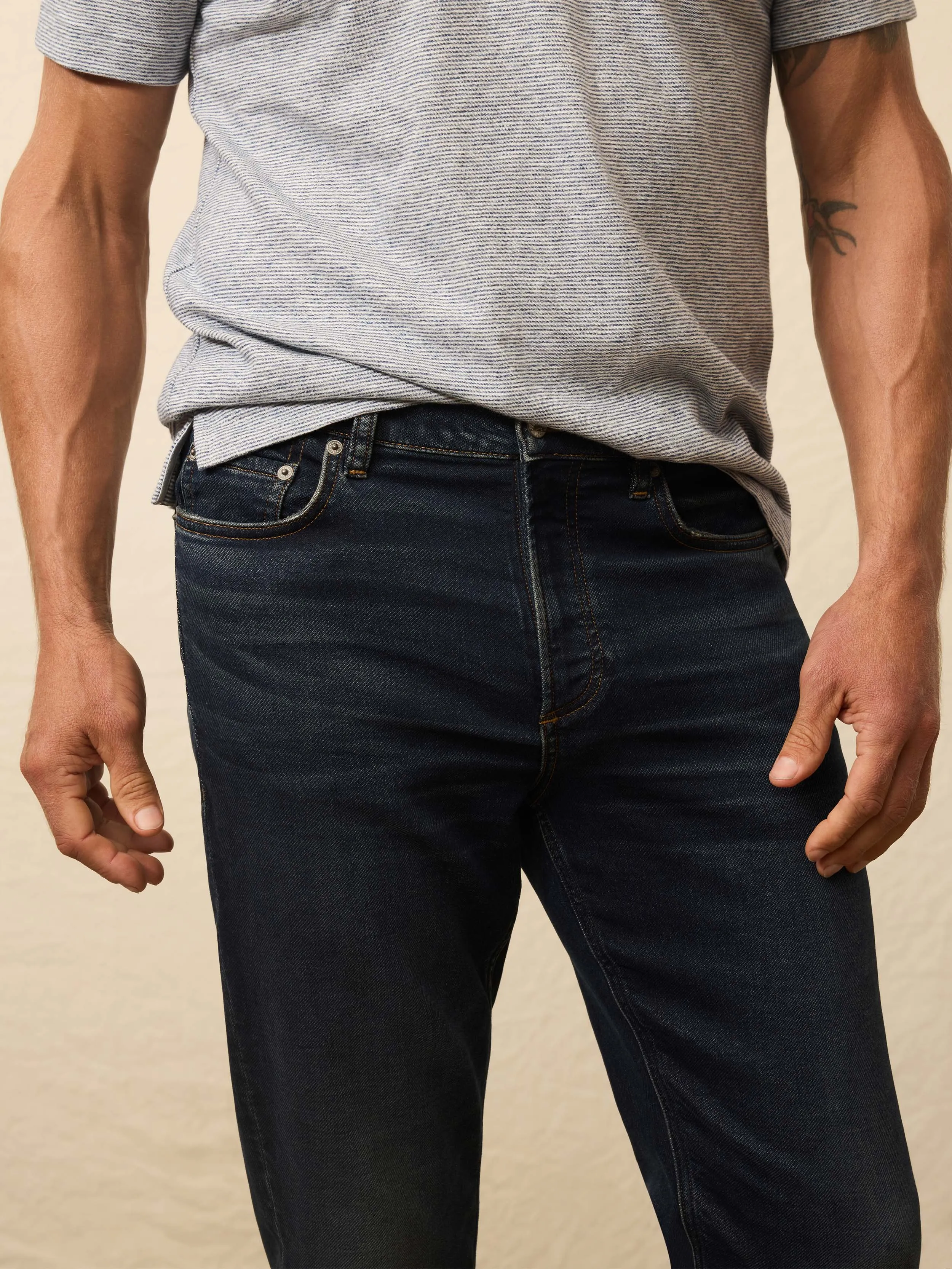 Stretch Terry Indigo 5-Pocket Pant - Belmar Coast Wash sold by Faherty product image thumbnail 2