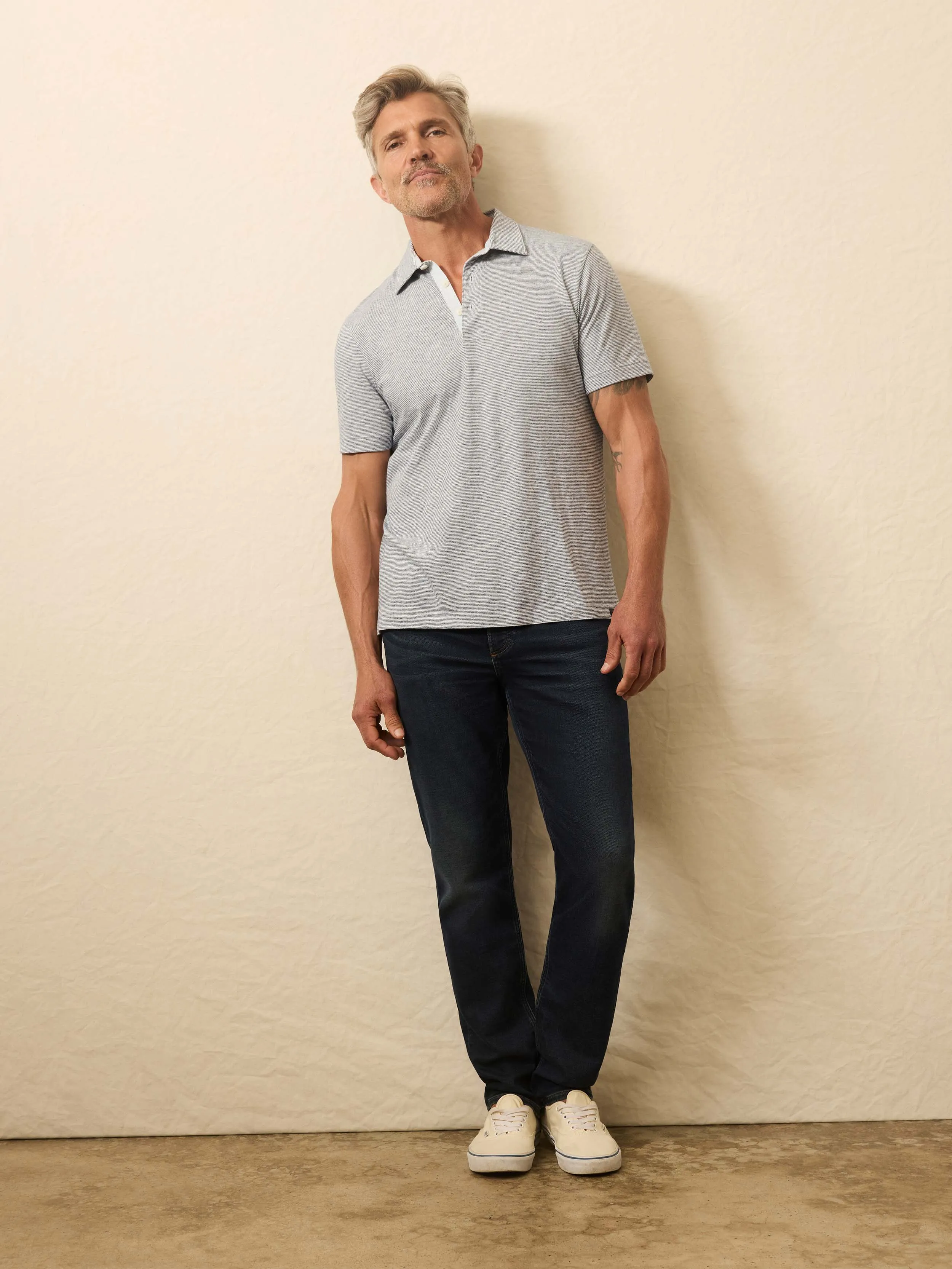 Stretch Terry Indigo 5-Pocket Pant - Belmar Coast Wash sold by Faherty product image thumbnail 4