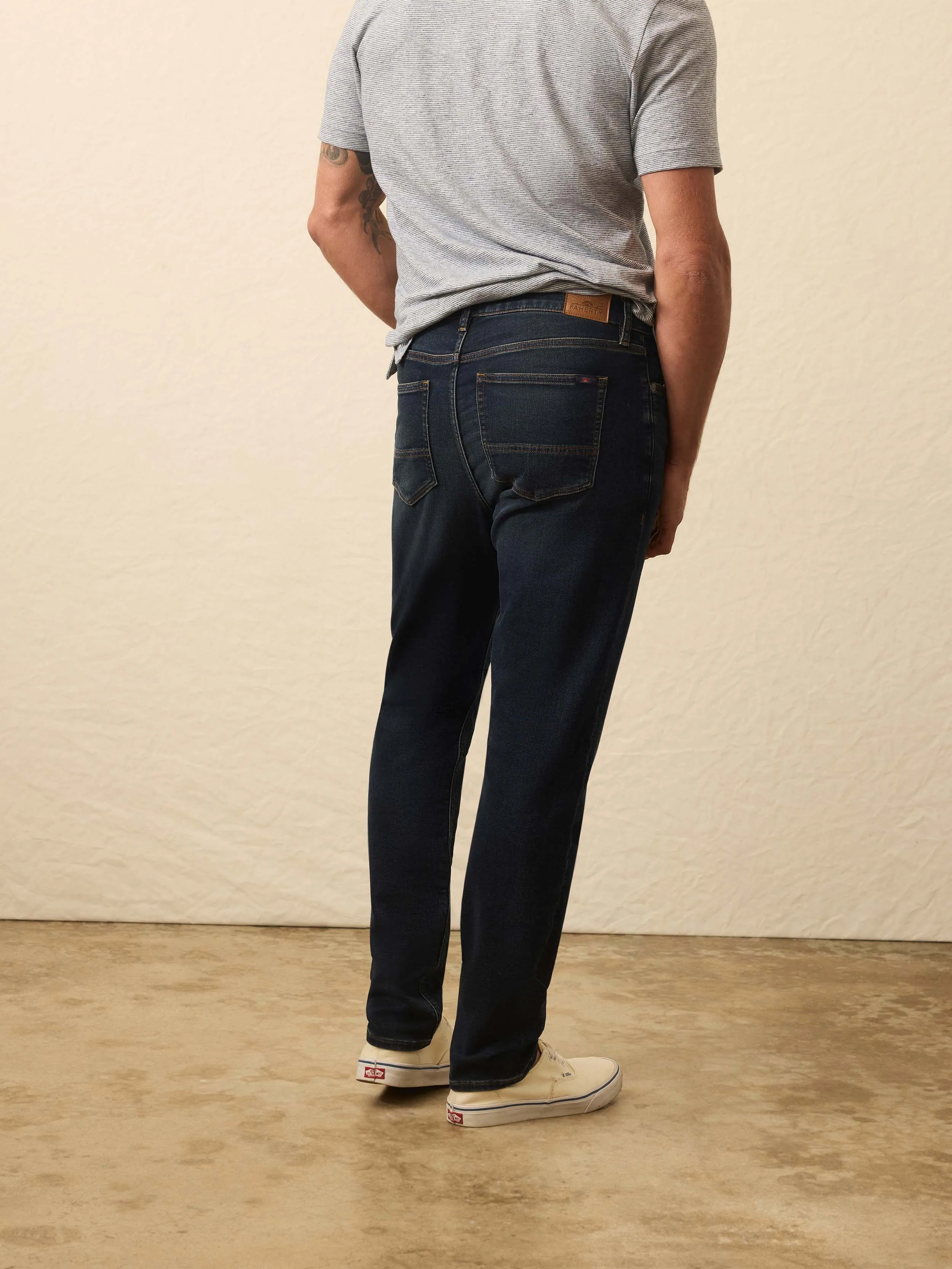 Stretch Terry Indigo 5-Pocket Pant - Belmar Coast Wash sold by Faherty product image thumbnail 5