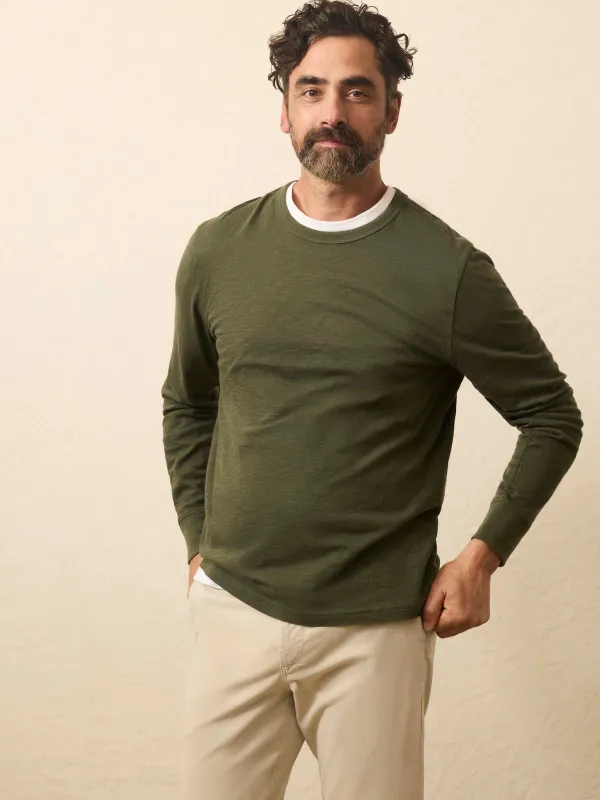 Long-Sleeve Sunwashed Tee - Fall Evergreen sold by Faherty