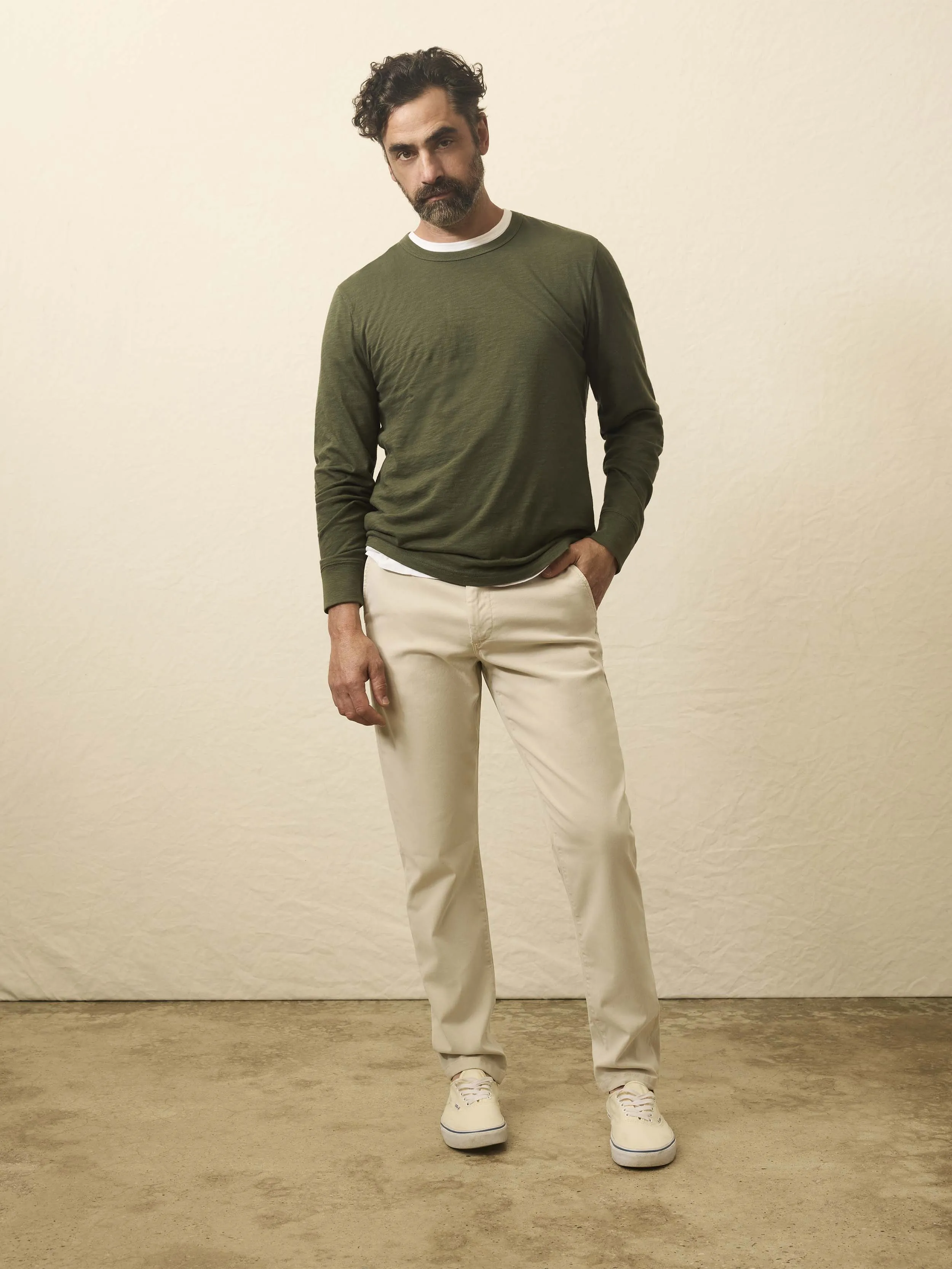Long-Sleeve Sunwashed Tee - Fall Evergreen sold by Faherty product image thumbnail 3