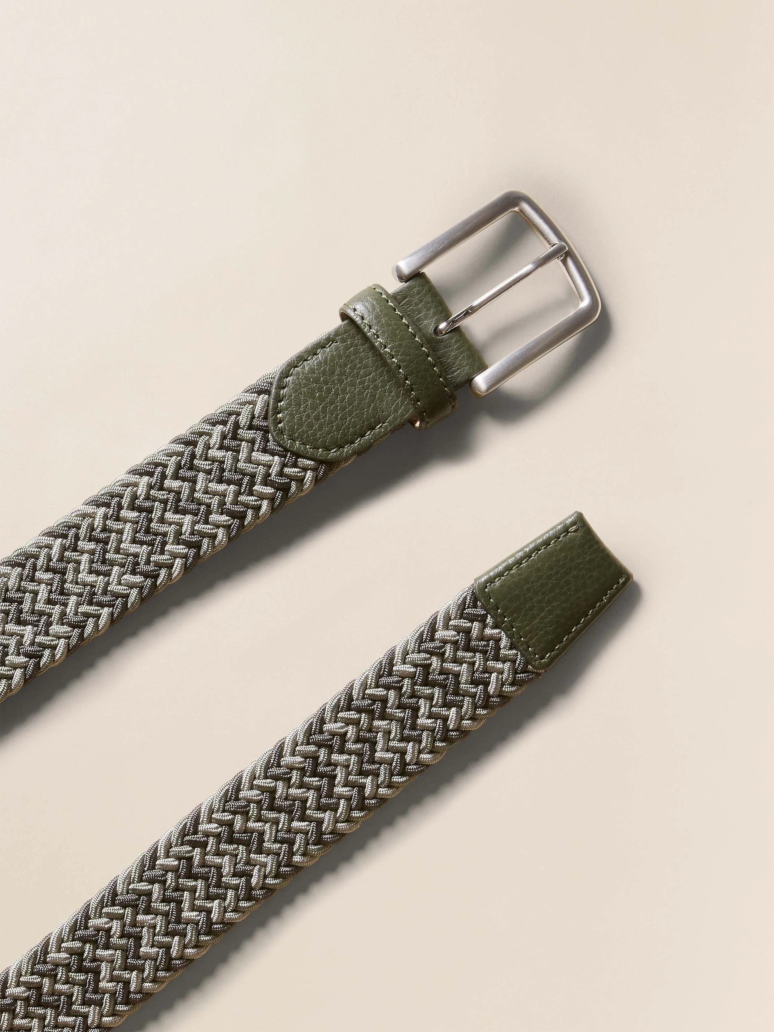 Men's Stretch Woven Belt - Green Multi sold by Faherty product image thumbnail 2