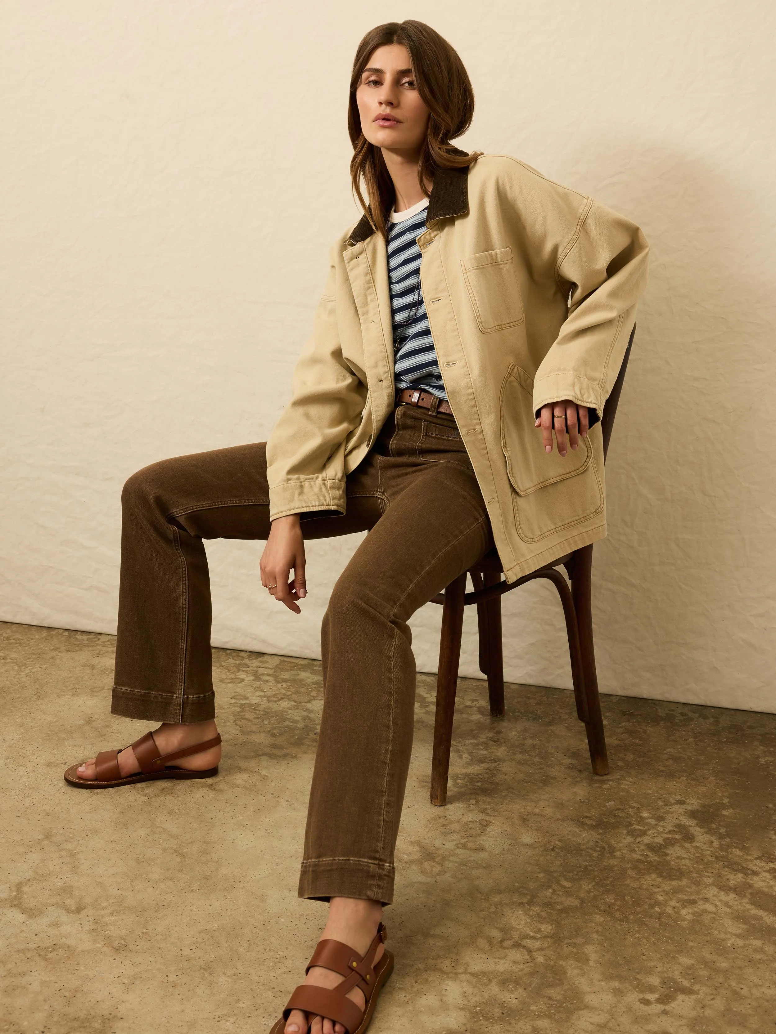 Stretch Terry Patch Pocket Pant - Walnut sold by Faherty product image thumbnail 5
