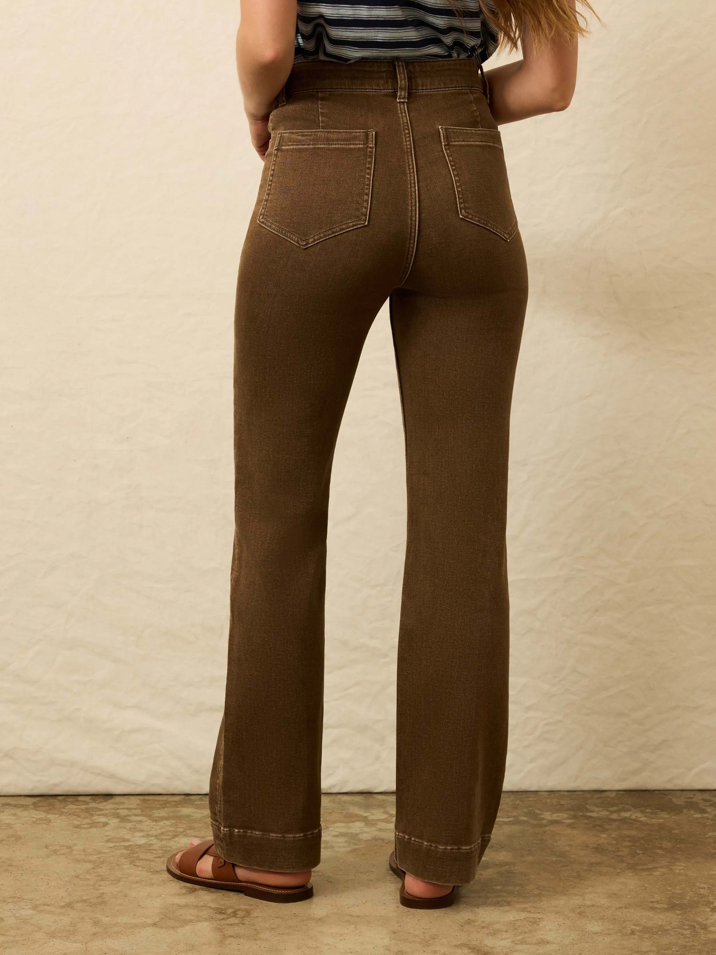 Stretch Terry Patch Pocket Pant - Walnut sold by Faherty product image thumbnail 3