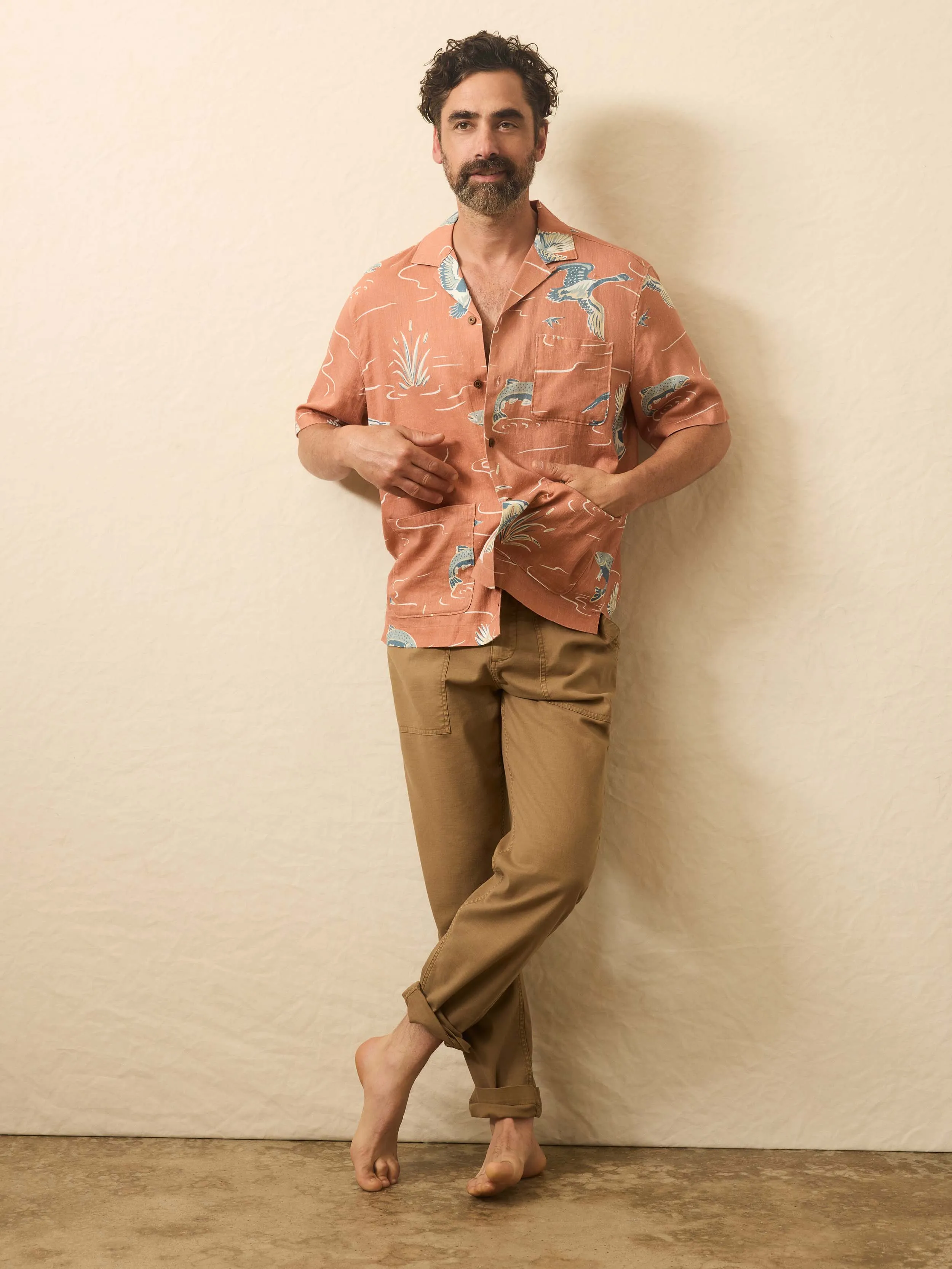 Short-Sleeve Resort Shirt - Red Riverside sold by Faherty product image thumbnail 4