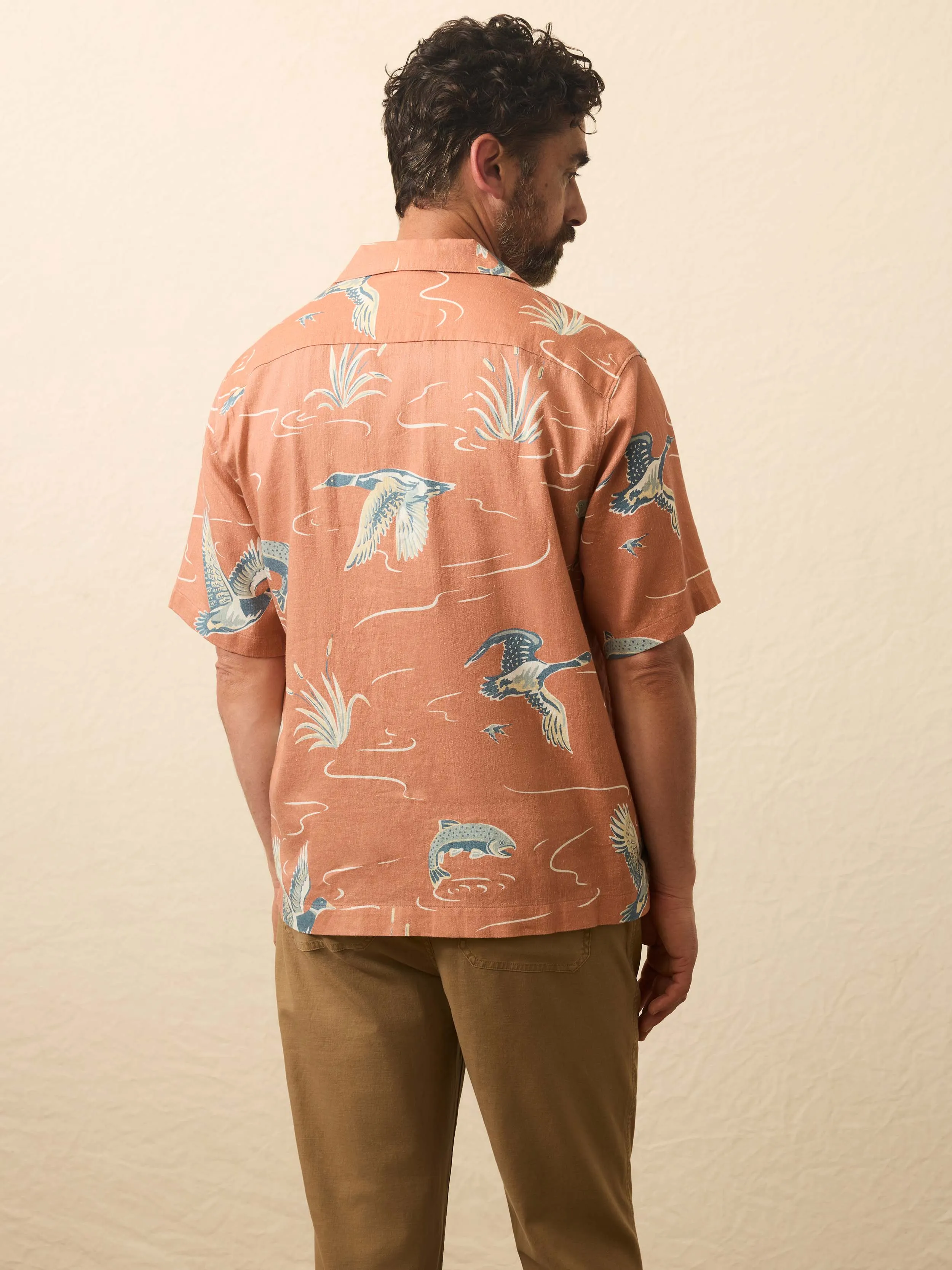Short-Sleeve Resort Shirt - Red Riverside sold by Faherty product image thumbnail 5