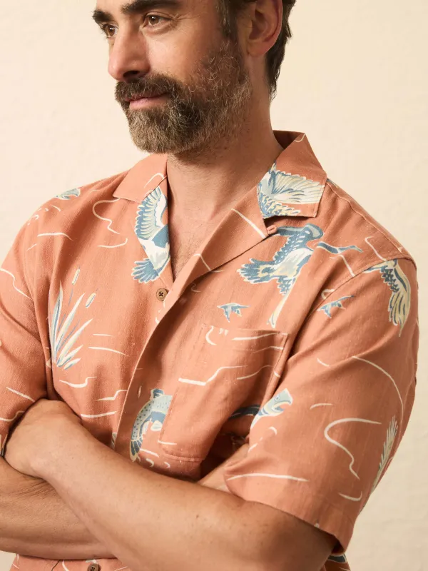 Short-Sleeve Resort Shirt - Red Riverside sold by Faherty