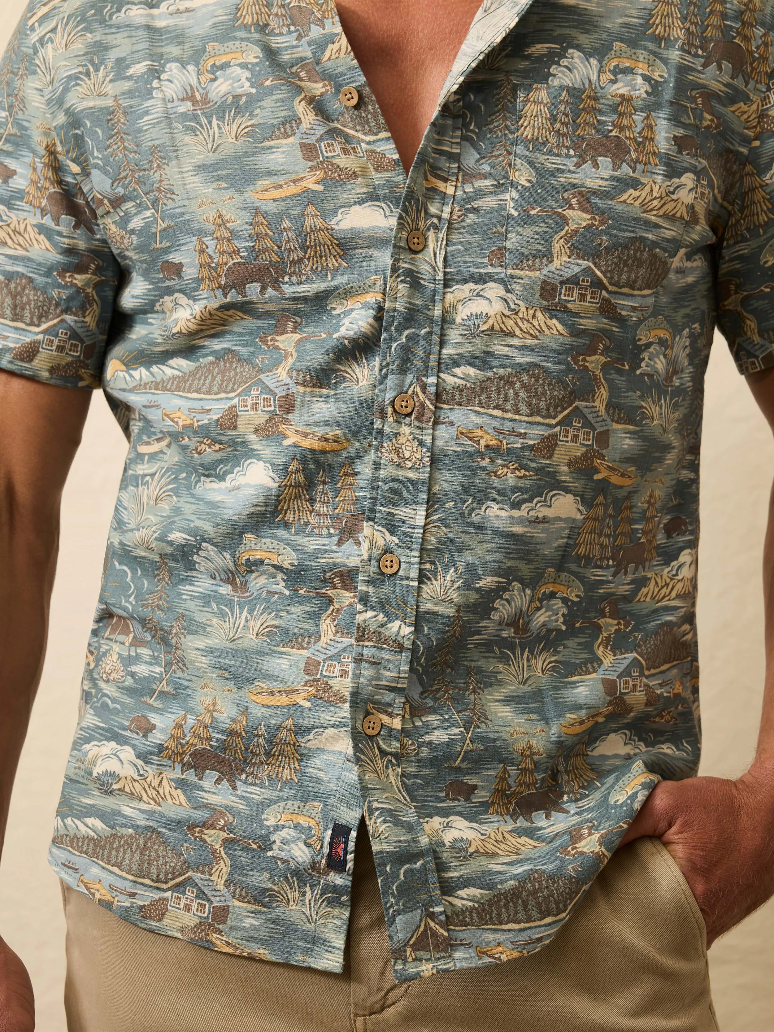 Short-Sleeve Breeze Shirt - Riverside Camp sold by Faherty product image thumbnail 2