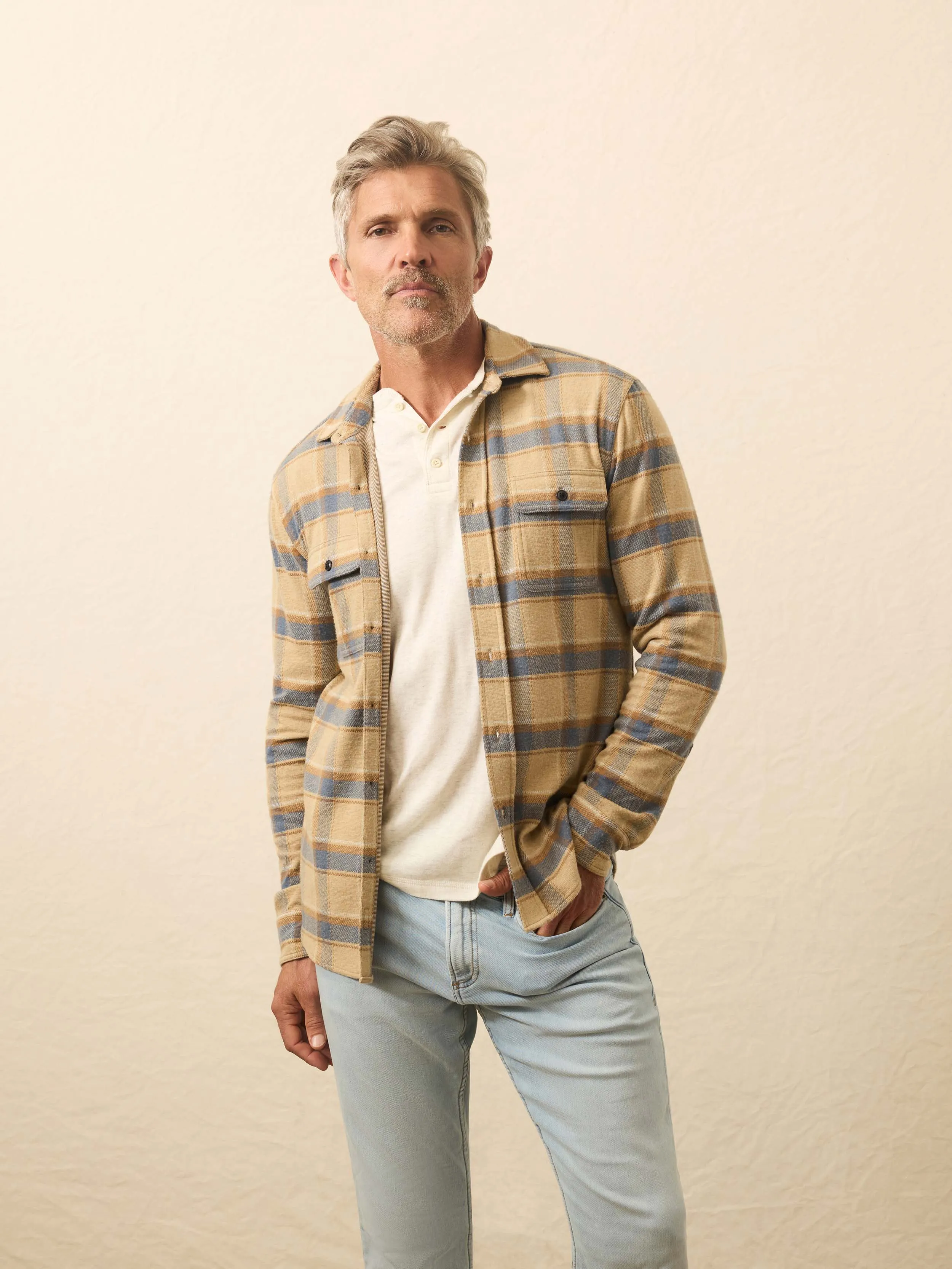 Legend™ Sweater Shirt - Windswept Shores Plaid sold by Faherty product image thumbnail 2