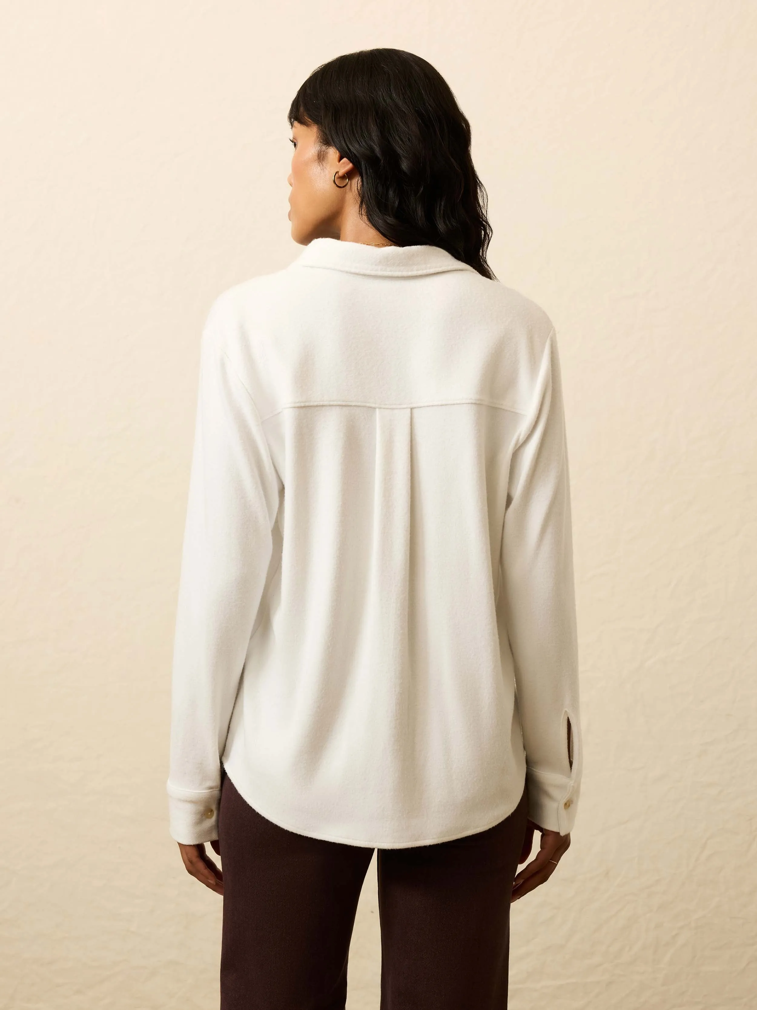 Legend™ Classic Sweater Shirt - Pure White Twill sold by Faherty product image thumbnail 5