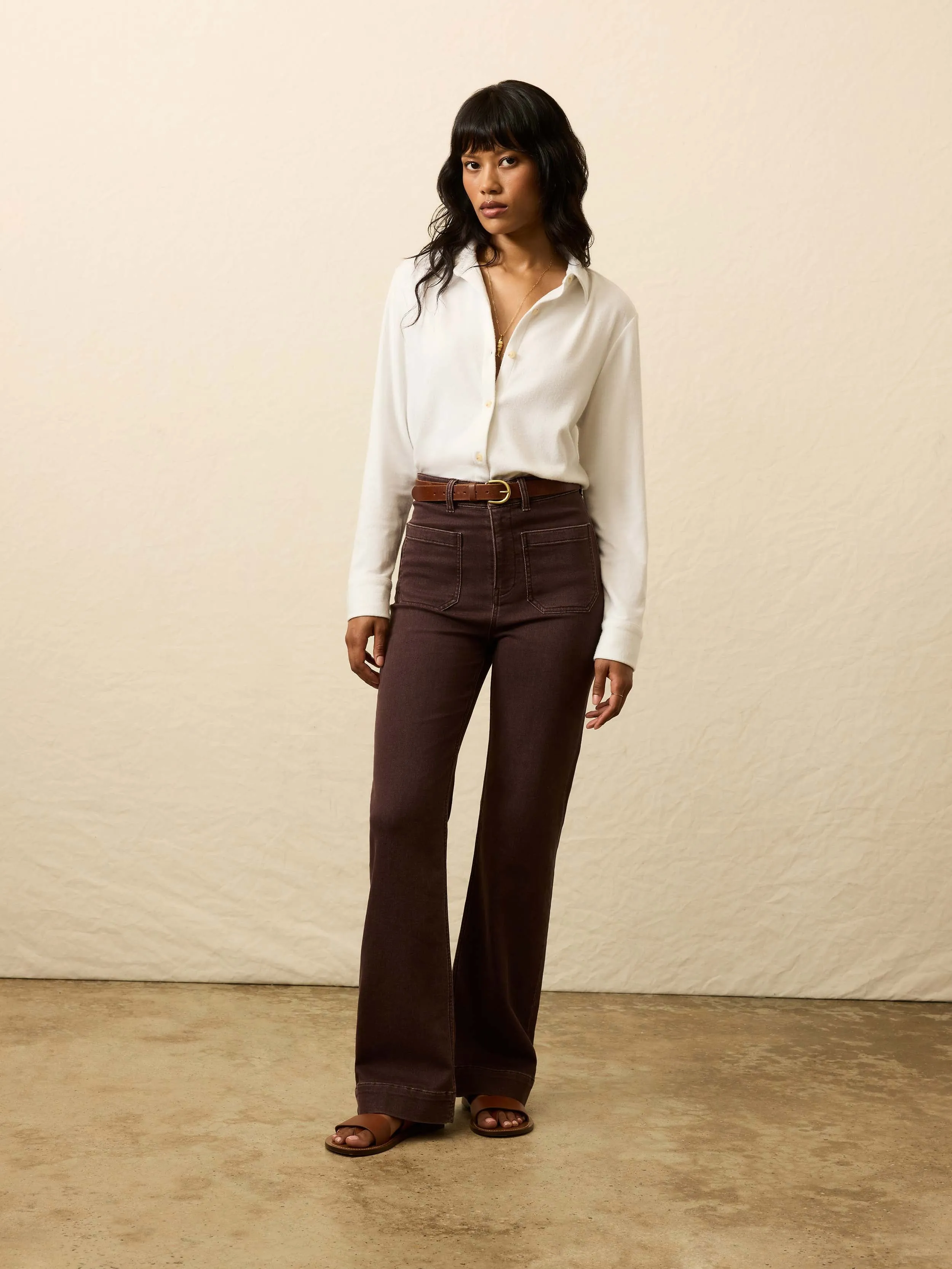 Legend™ Classic Sweater Shirt - Pure White Twill sold by Faherty product image thumbnail 4