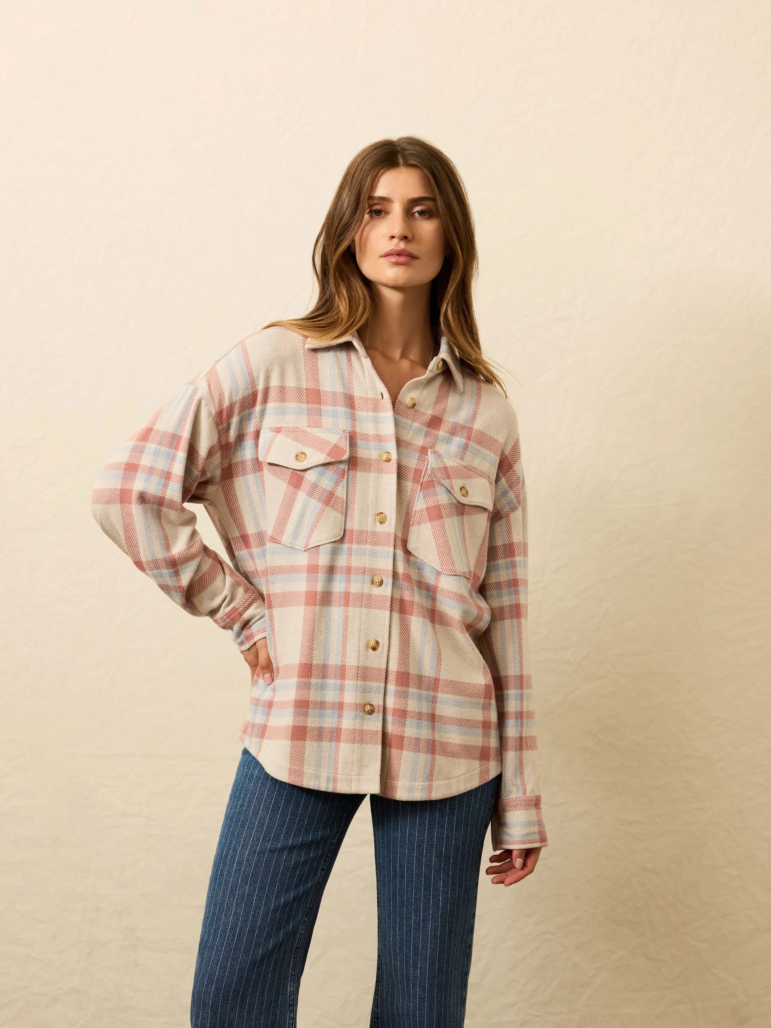 Legend™ Sweater Overshirt - Lakeside Plaid sold by Faherty product image thumbnail 4