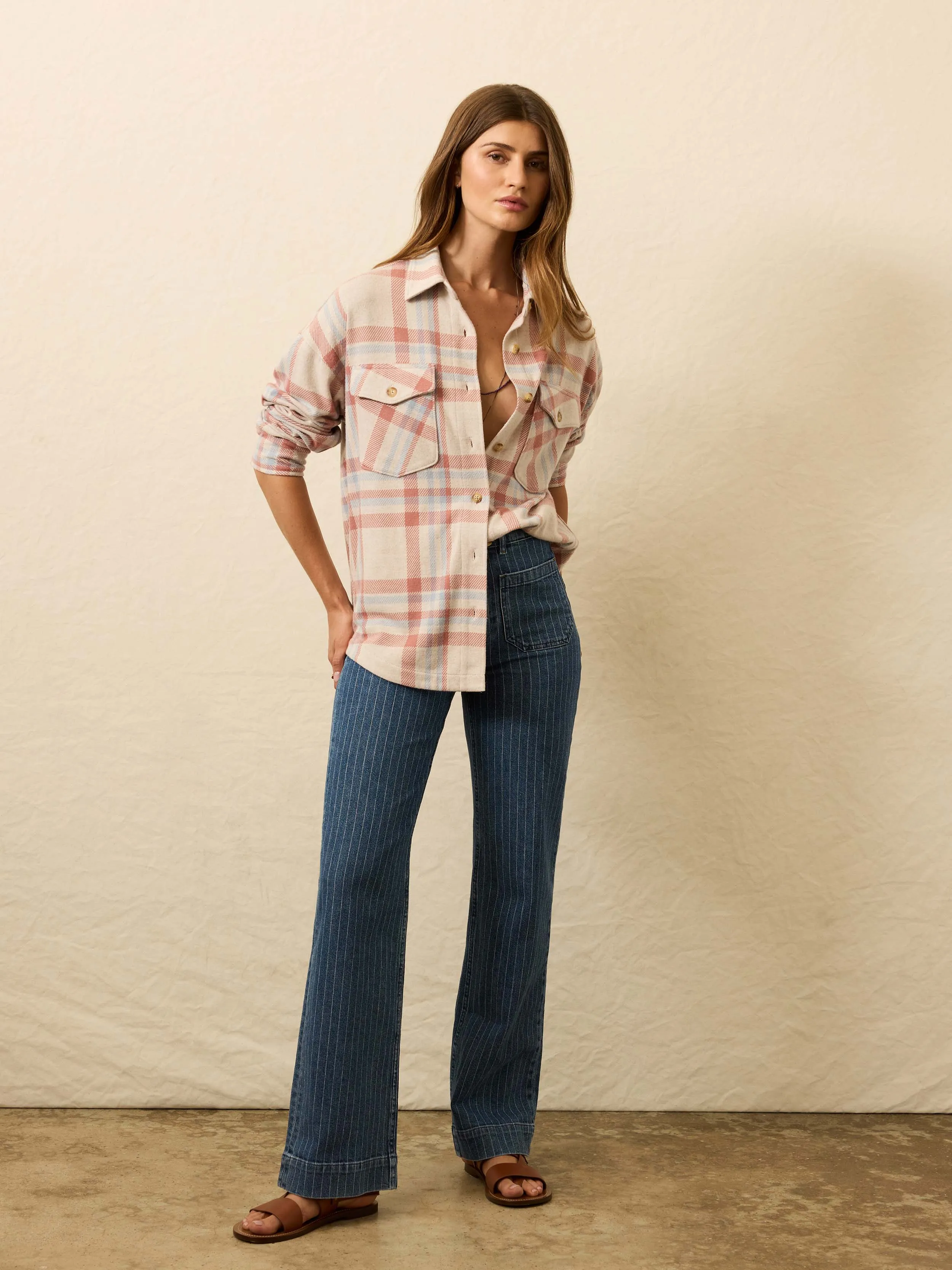 Legend™ Sweater Overshirt - Lakeside Plaid sold by Faherty product image thumbnail 3