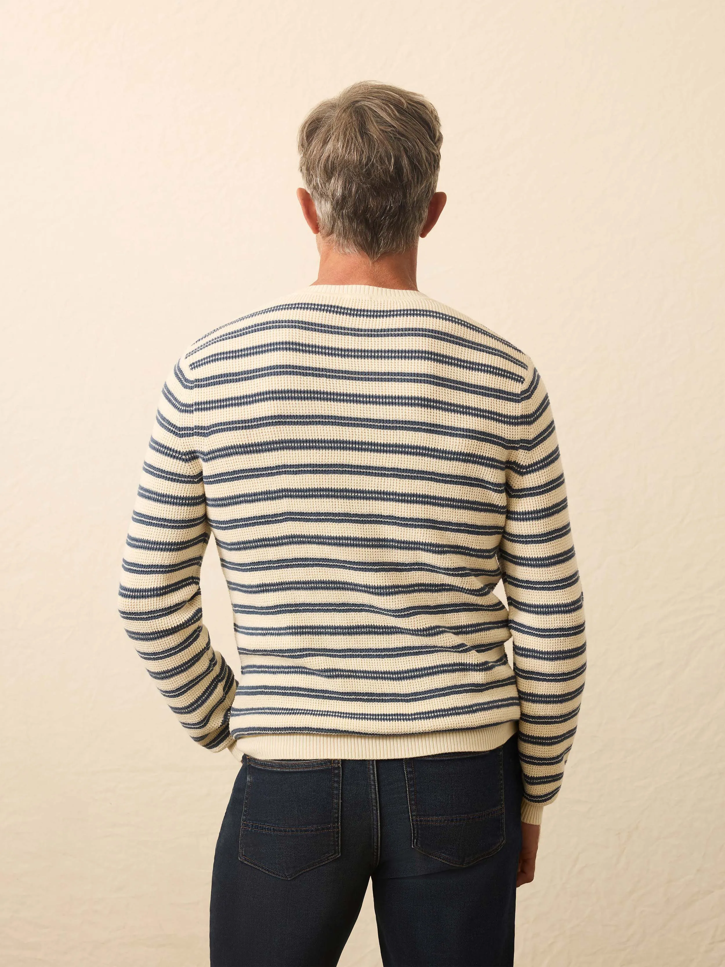 Sunwashed Crewneck Sweater - Booth Island Stripe sold by Faherty product image thumbnail 4