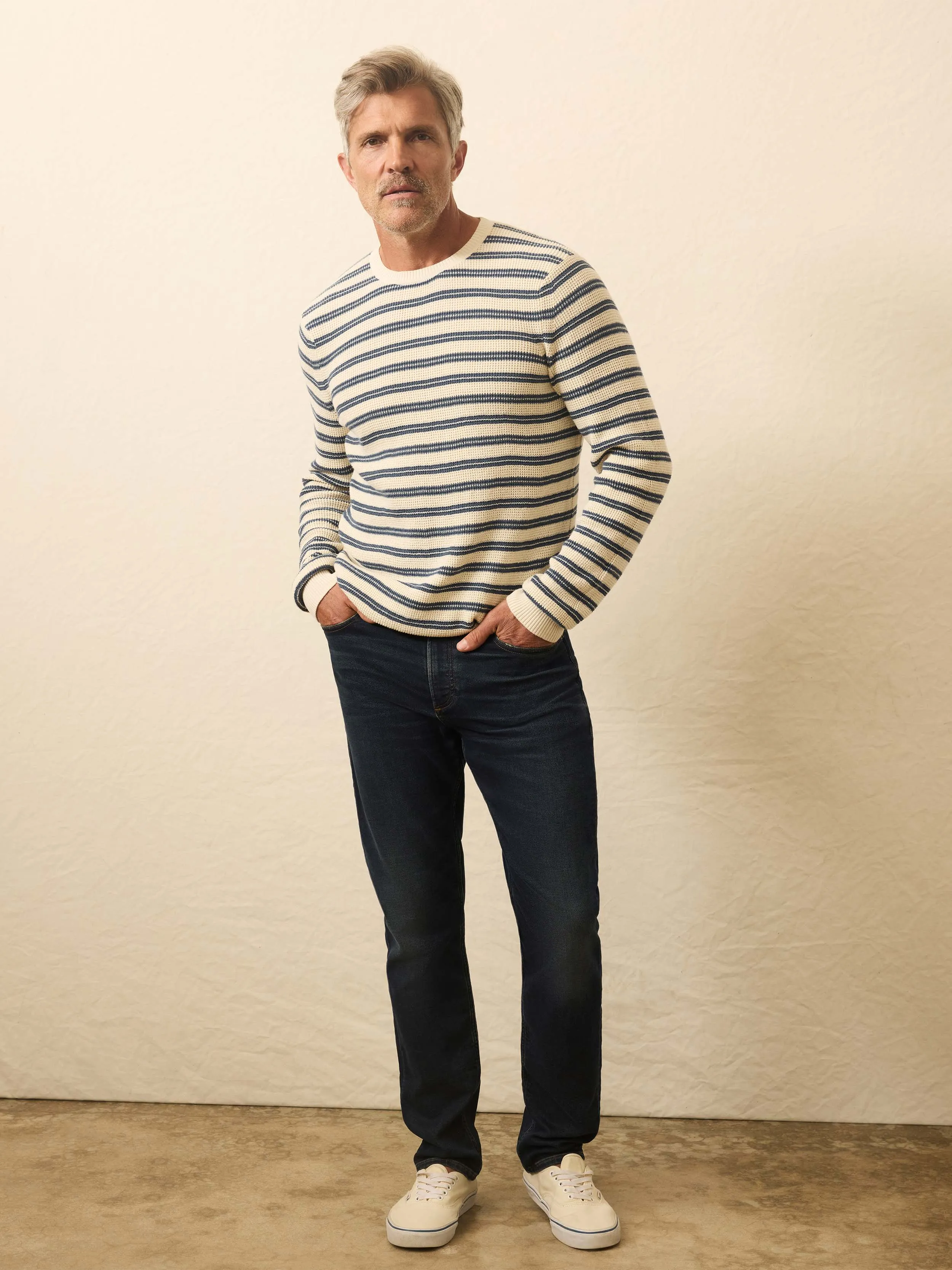 Sunwashed Crewneck Sweater - Booth Island Stripe sold by Faherty product image thumbnail 3