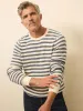 Sunwashed Crewneck Sweater - Booth Island Stripe sold by Faherty