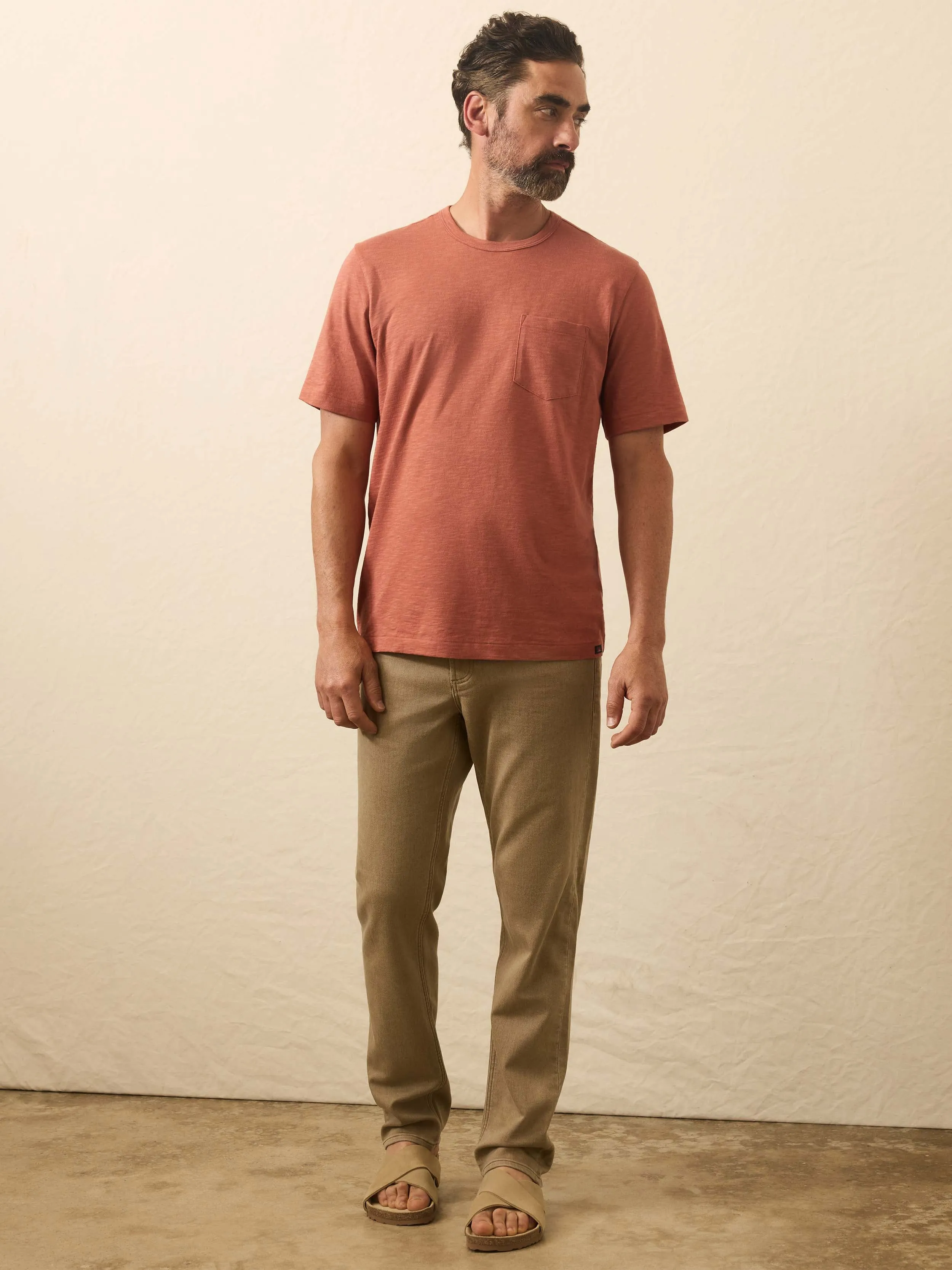 Sunwashed Regenerative Pocket Tee - Dusty Sienna sold by Faherty product image thumbnail 4