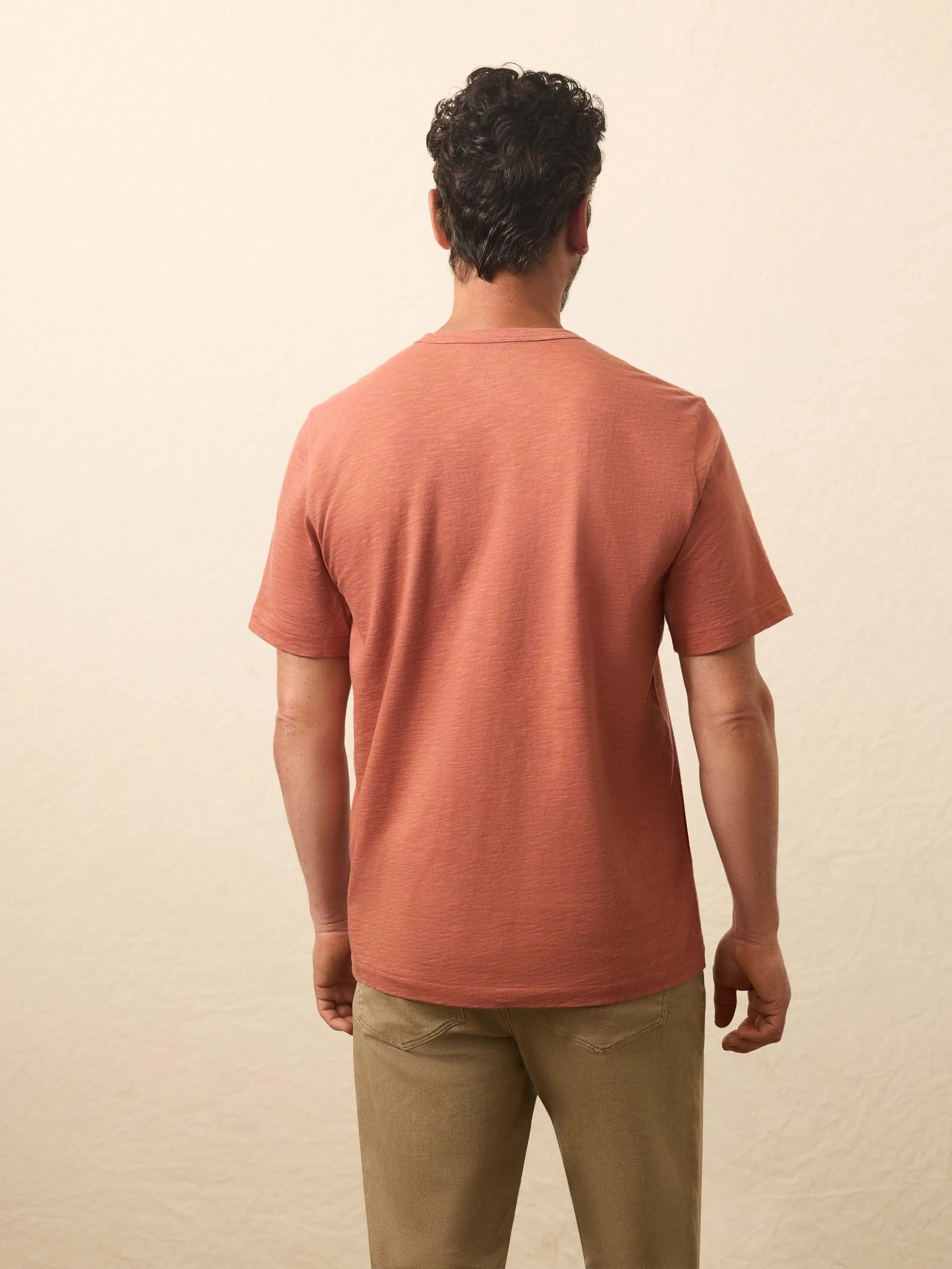 Sunwashed Regenerative Pocket Tee - Dusty Sienna sold by Faherty product image thumbnail 3
