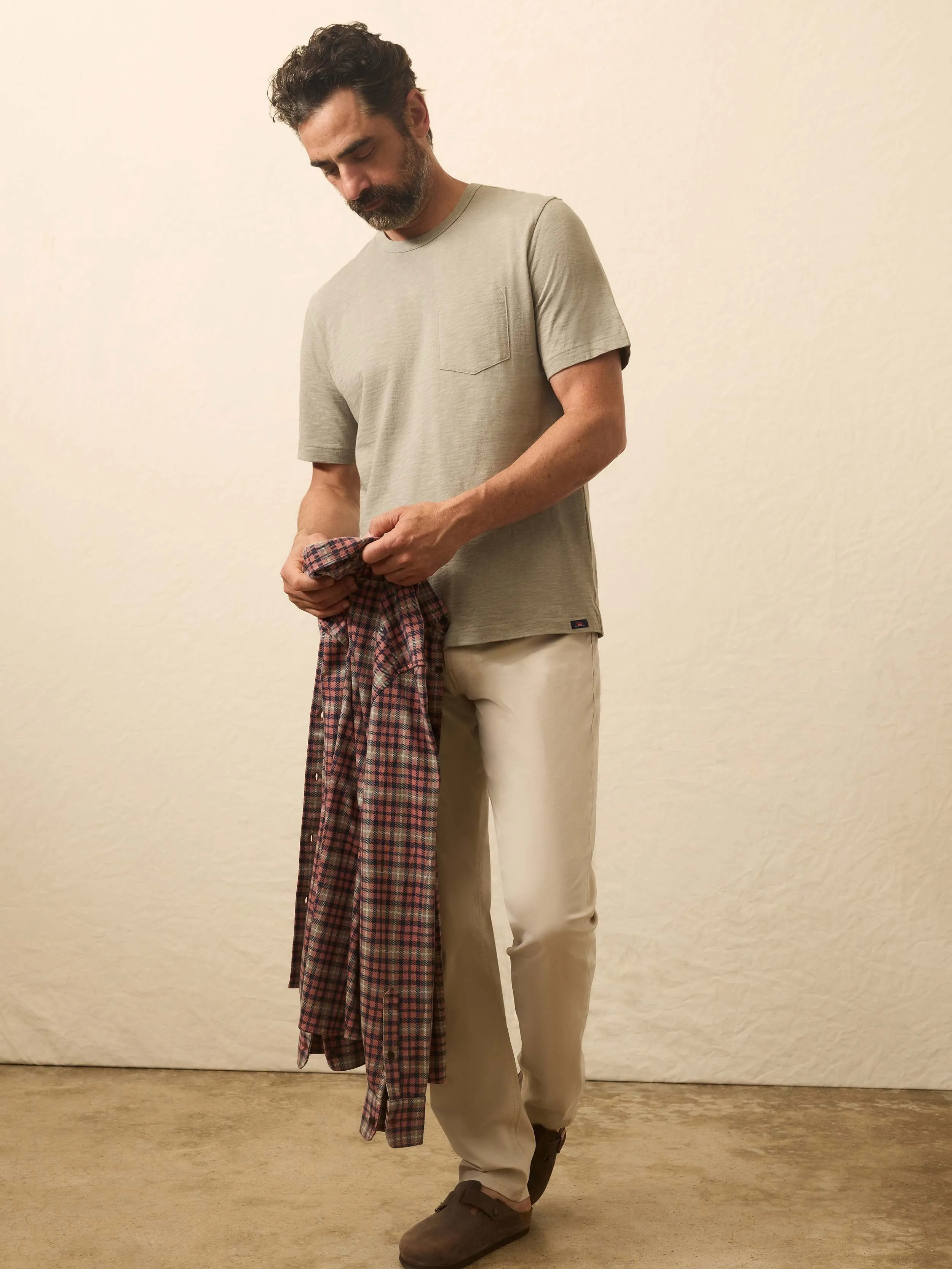 Sunwashed Regenerative Pocket Tee - Coastal Sage sold by Faherty product image thumbnail 2