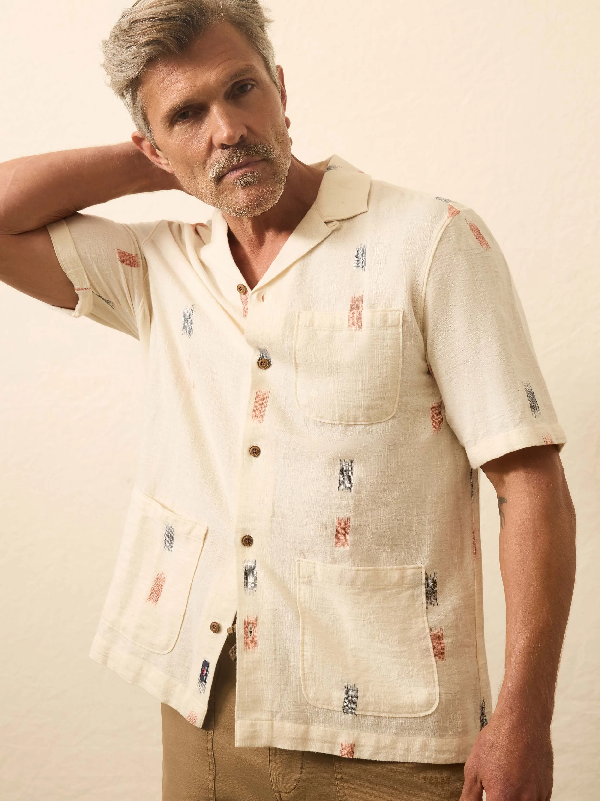 Short-Sleeve Resort Shirt - Cedar Lake Ikat sold by Faherty product image thumbnail 2