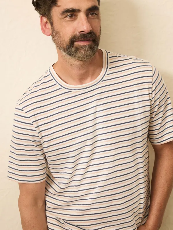 Sunwashed Regenerative Tee - Canyon Creek Stripe sold by Faherty