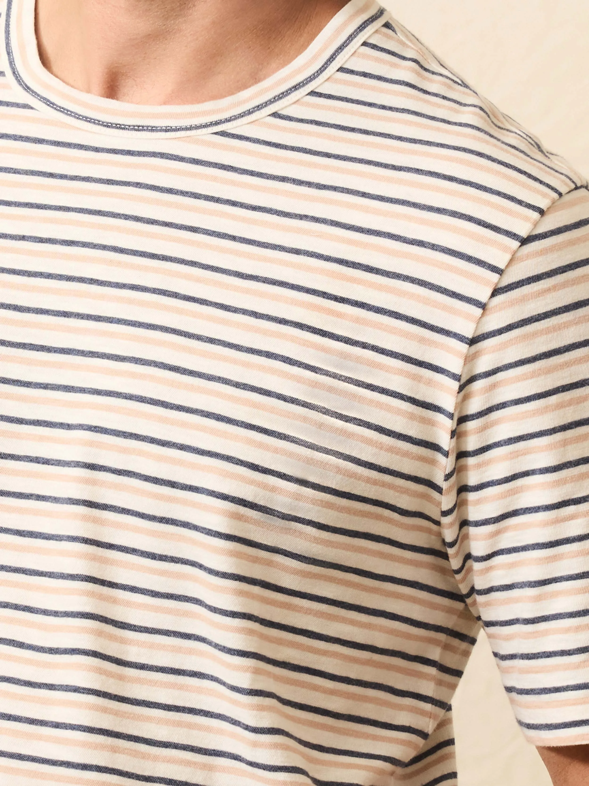 Sunwashed Regenerative Tee - Canyon Creek Stripe sold by Faherty product image thumbnail 2