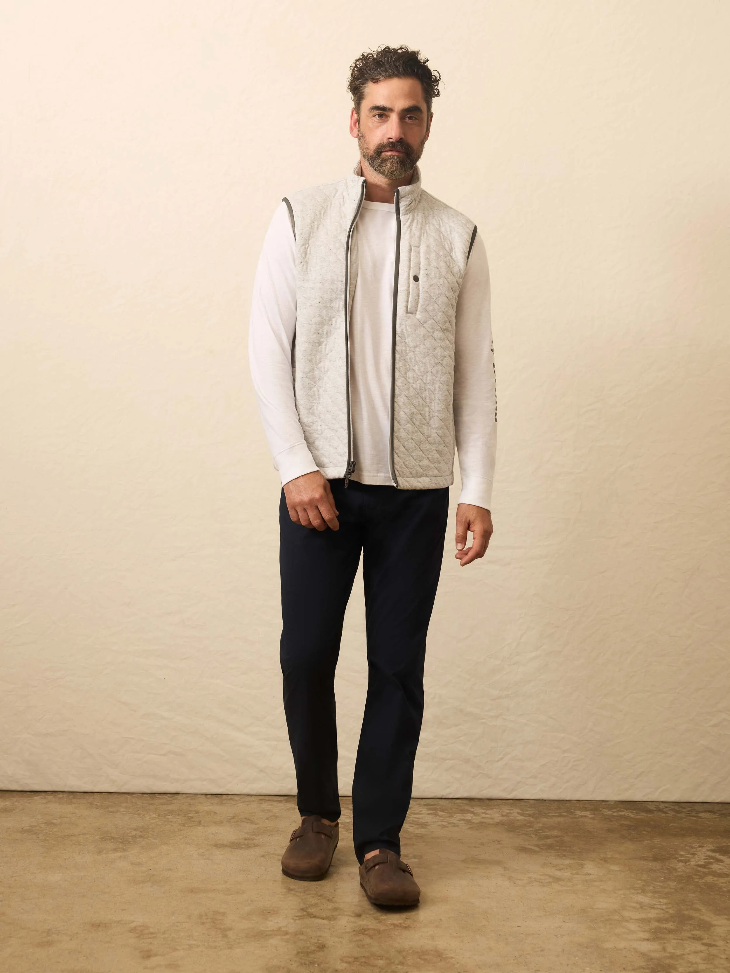 Epic Quilted Fleece Vest - Ivory Peak Heather sold by Faherty product image thumbnail 5