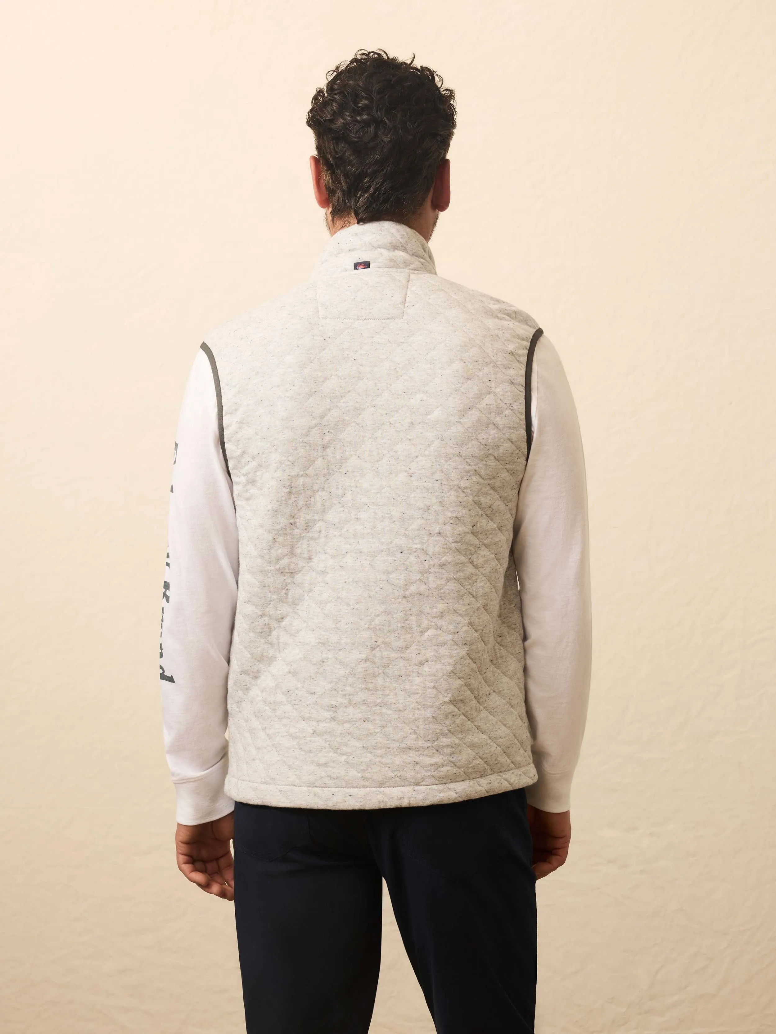 Epic Quilted Fleece Vest - Ivory Peak Heather sold by Faherty product image thumbnail 3