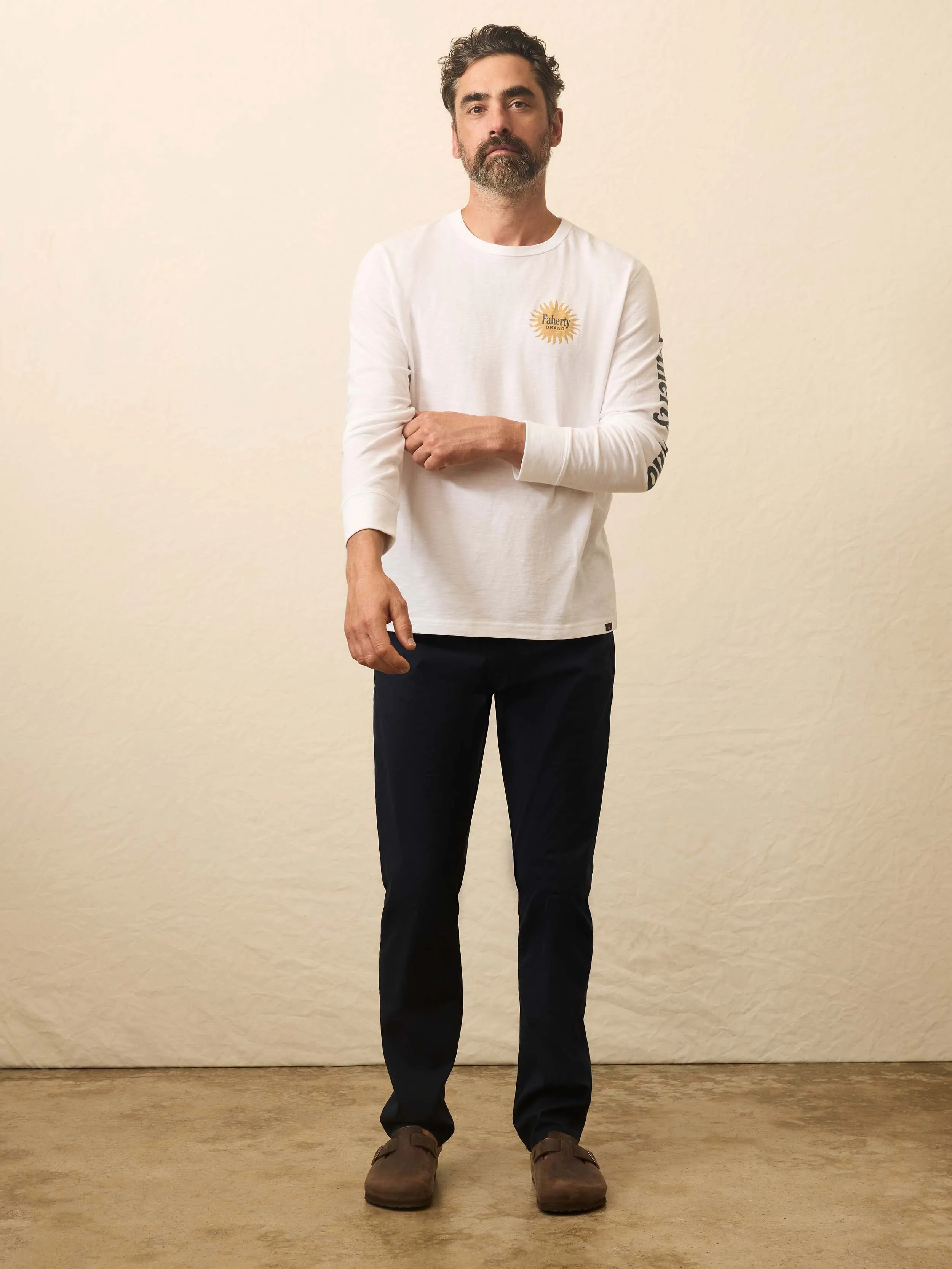 Longs-Sleeve Sunwashed Graphic Tee - White sold by Faherty product image thumbnail 5