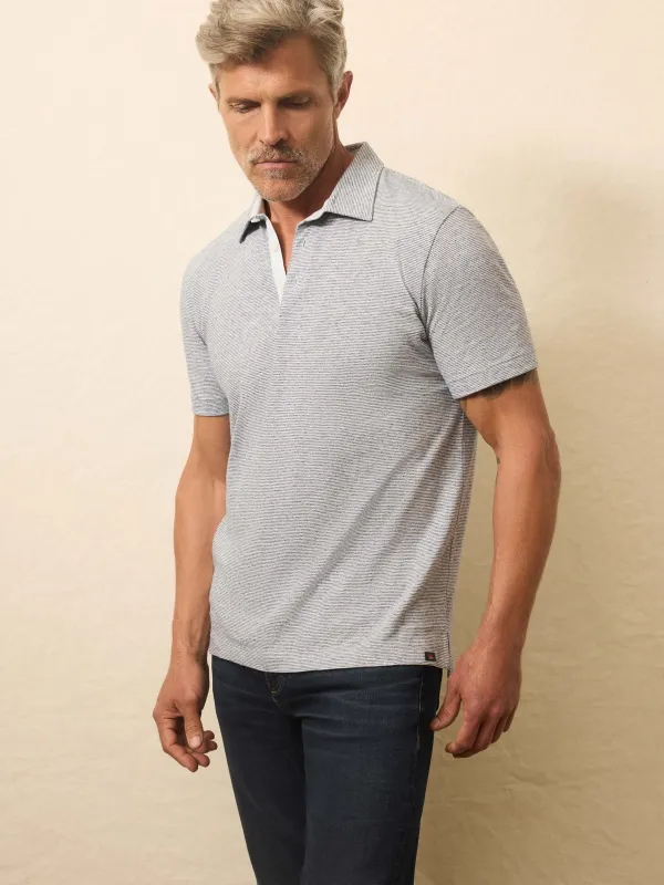 Sunwashed T-Shirt Polo - Ice Plunge Stripe sold by Faherty