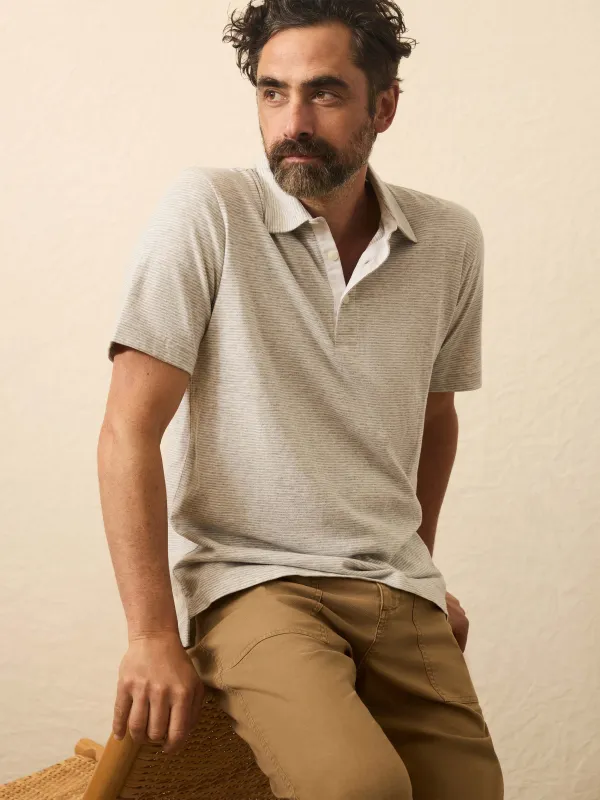 Sunwashed T-Shirt Polo - Echo Bay Stripe sold by Faherty
