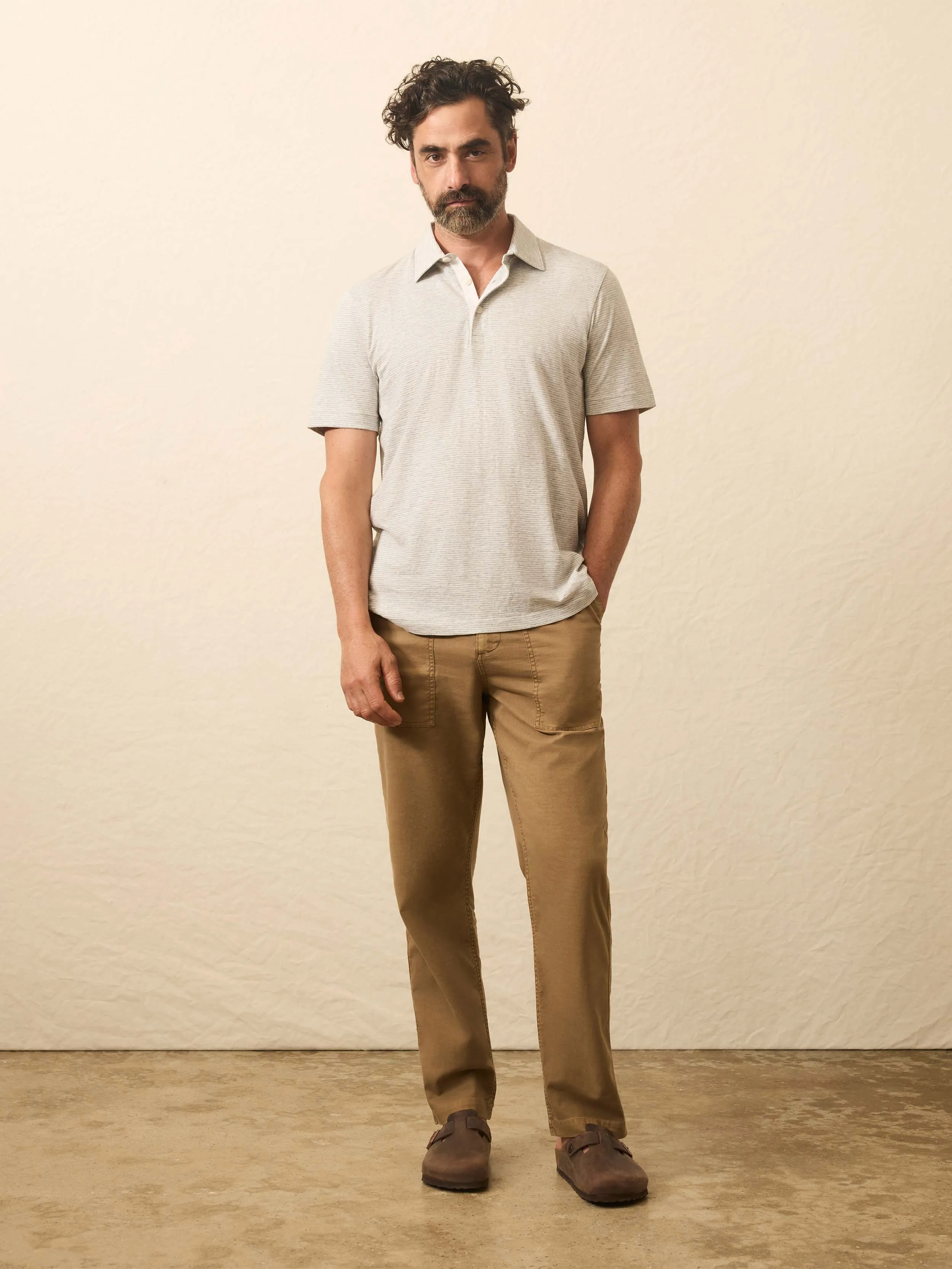 Sunwashed T-Shirt Polo - Echo Bay Stripe sold by Faherty product image thumbnail 5