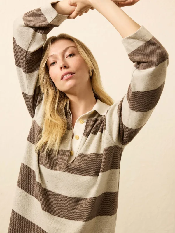 Legend™ Sweater Rugby Popover - Mocha Rugby made by Faherty
