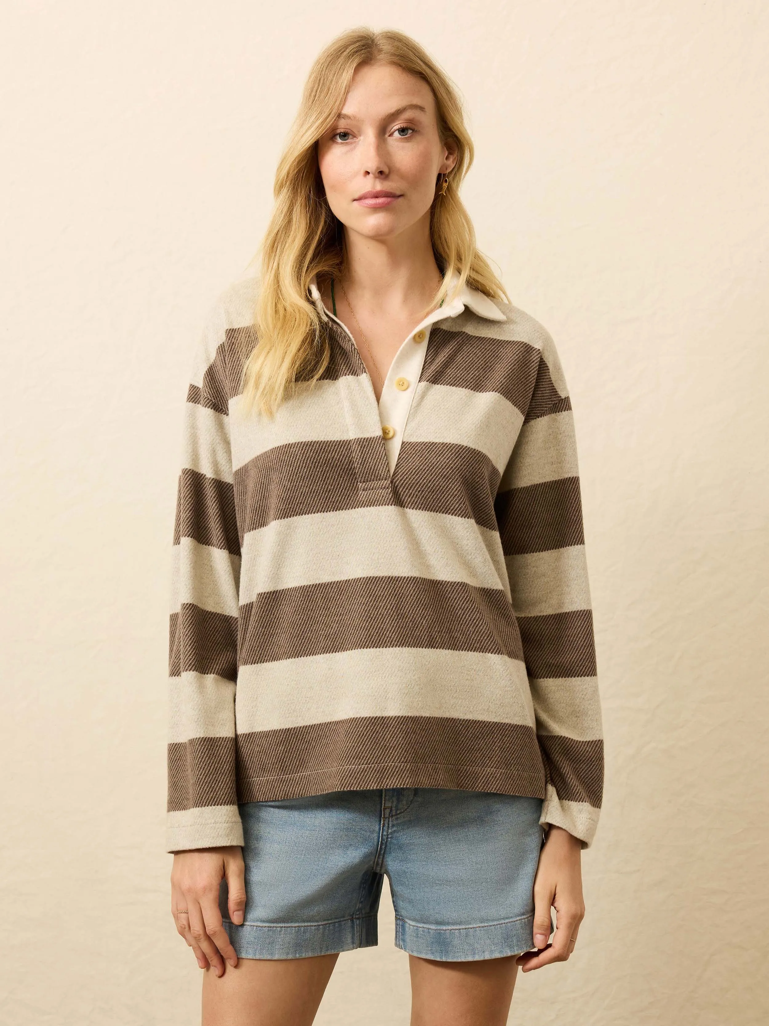 Legend™ Sweater Rugby Popover - Mocha Rugby sold by Faherty product image thumbnail 3