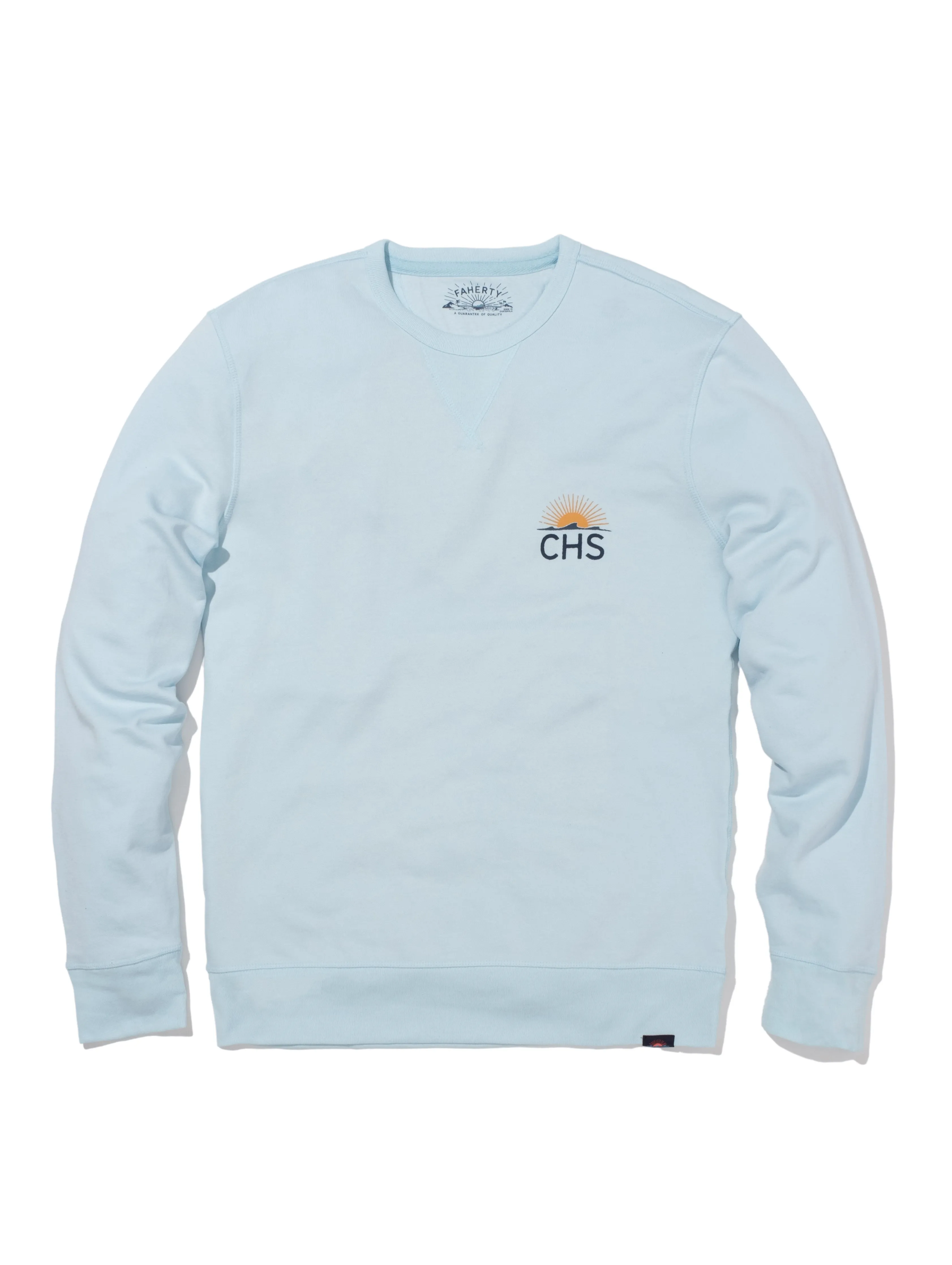 Charleston Long-Sleeve Terry Crewneck - Blue Oasis sold by Faherty